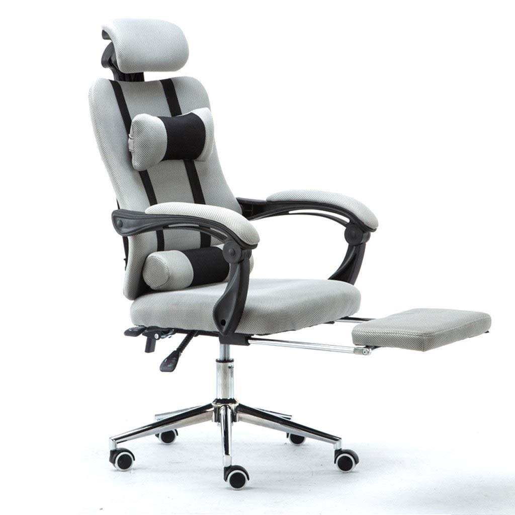 Ergonomic Office Chair with Mesh Back, Adjustable Height & Footrest - Home & Computer Desk Chair for Comfortable Work - Gray (Size A) - Perfect for Long Hours Sitting, Gaming & Remote Work