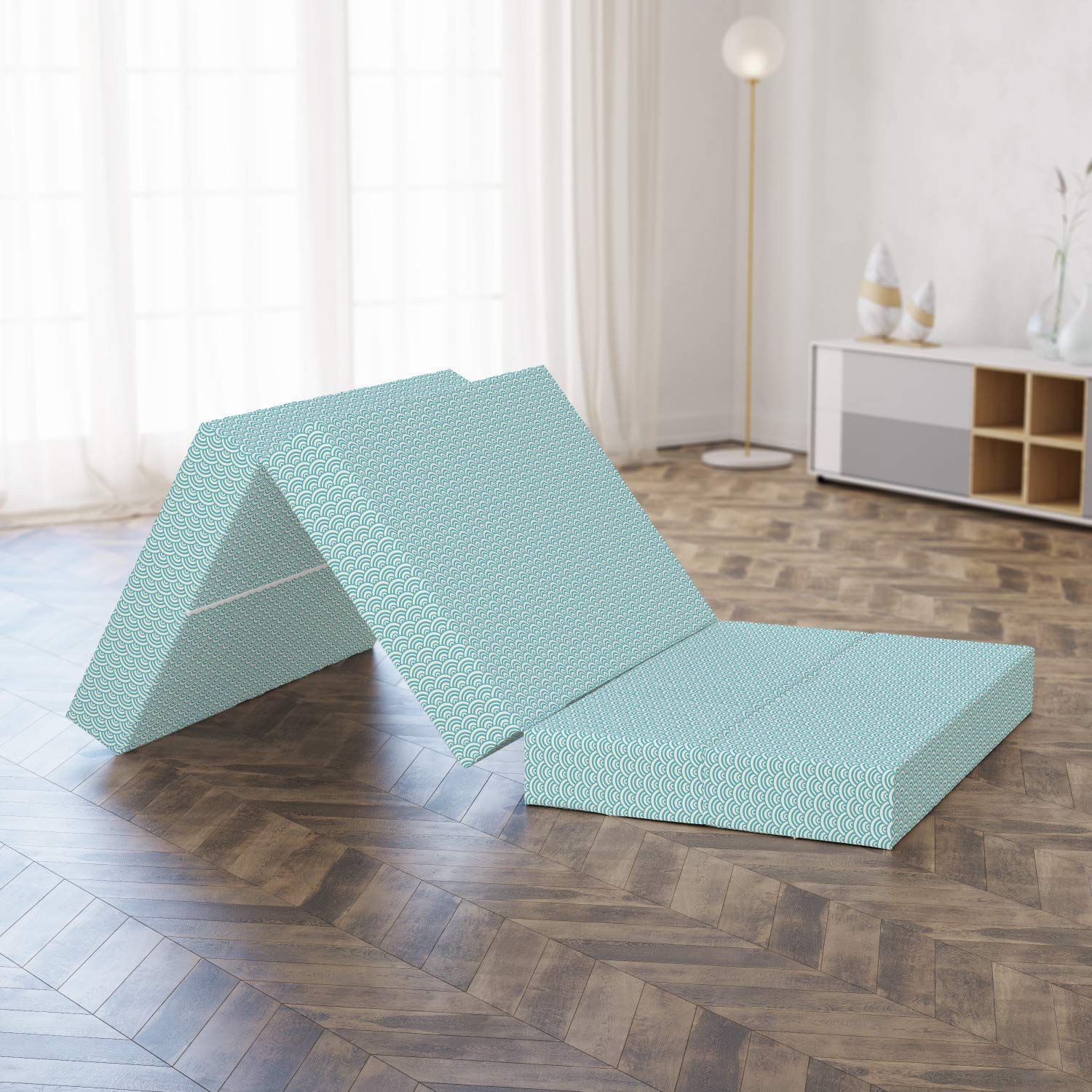 Ambesonne Aqua Foldable Mattress - Waterproof, Lightweight & Portable - 74.8