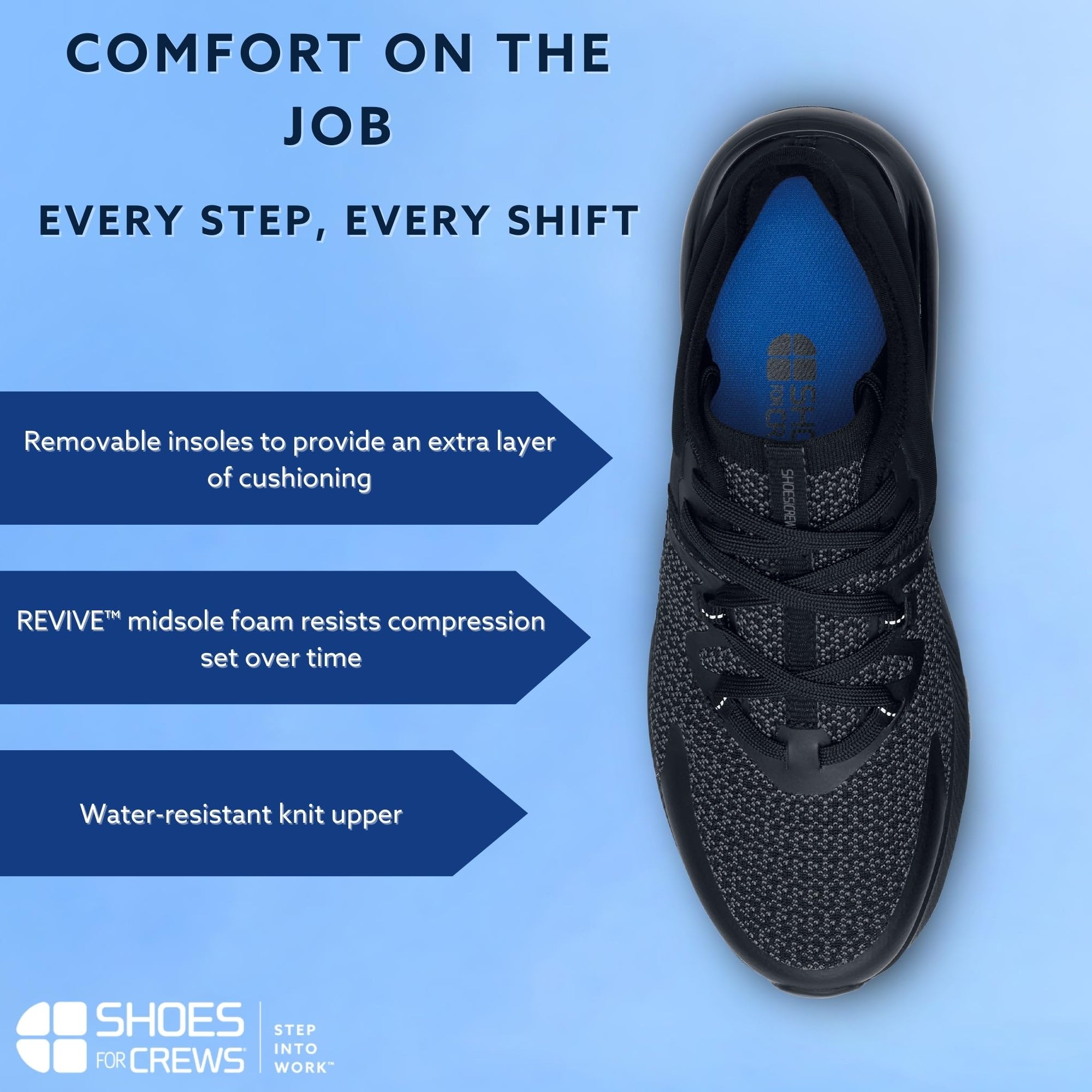 Slip Resistant Work Shoes for Women - Non-Slip Sneakers with Water Resistant Design for Food Service, Chef & Kitchen Staff - Comfortable Walking Shoes for Safety & Support