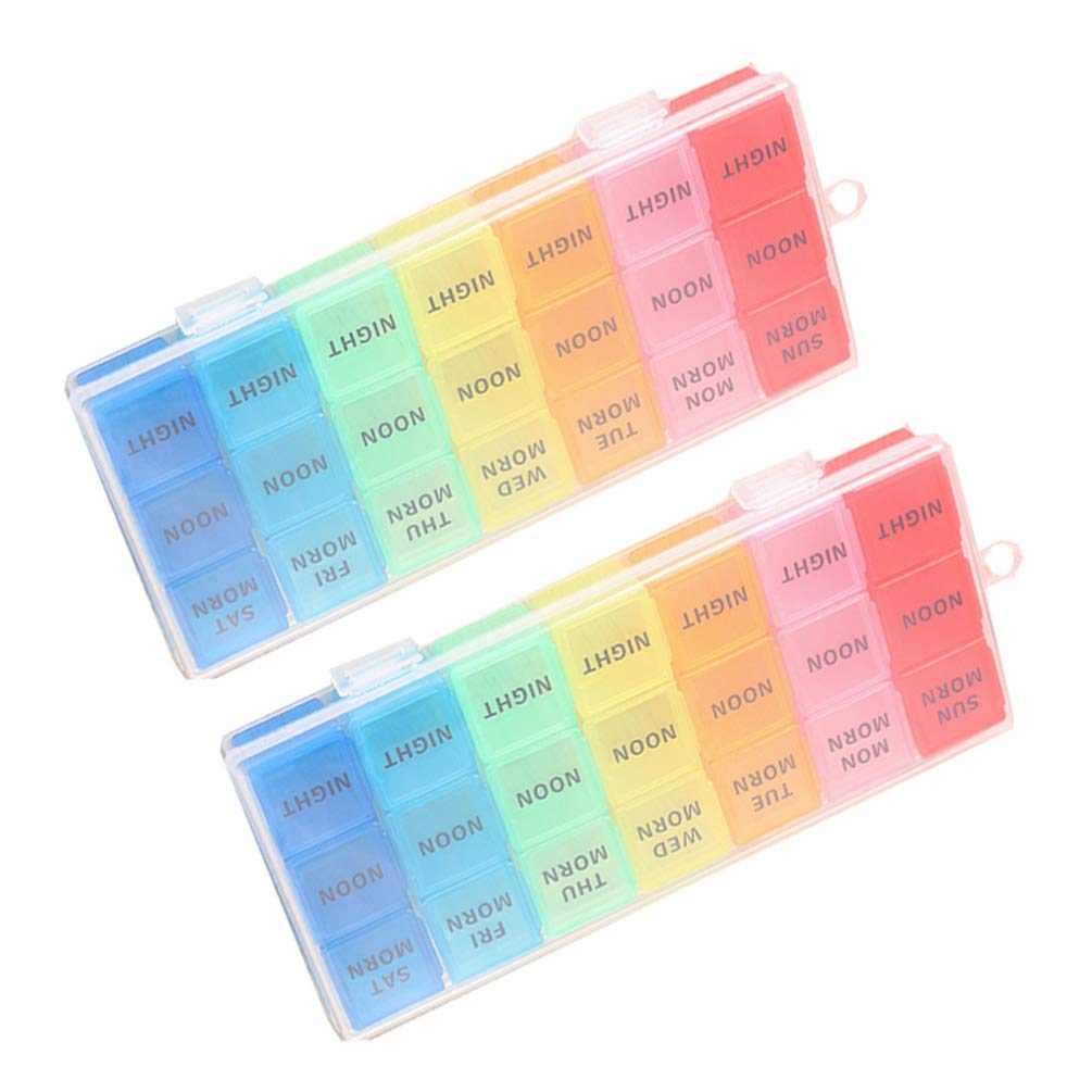 Healifty 2 Pack Travel Medication Organizer - Portable Pill Case for Daily Medicine Storage - Compact Pocket-Sized First Aid Kit for Travel, Work, Gym & Outdoor Activities