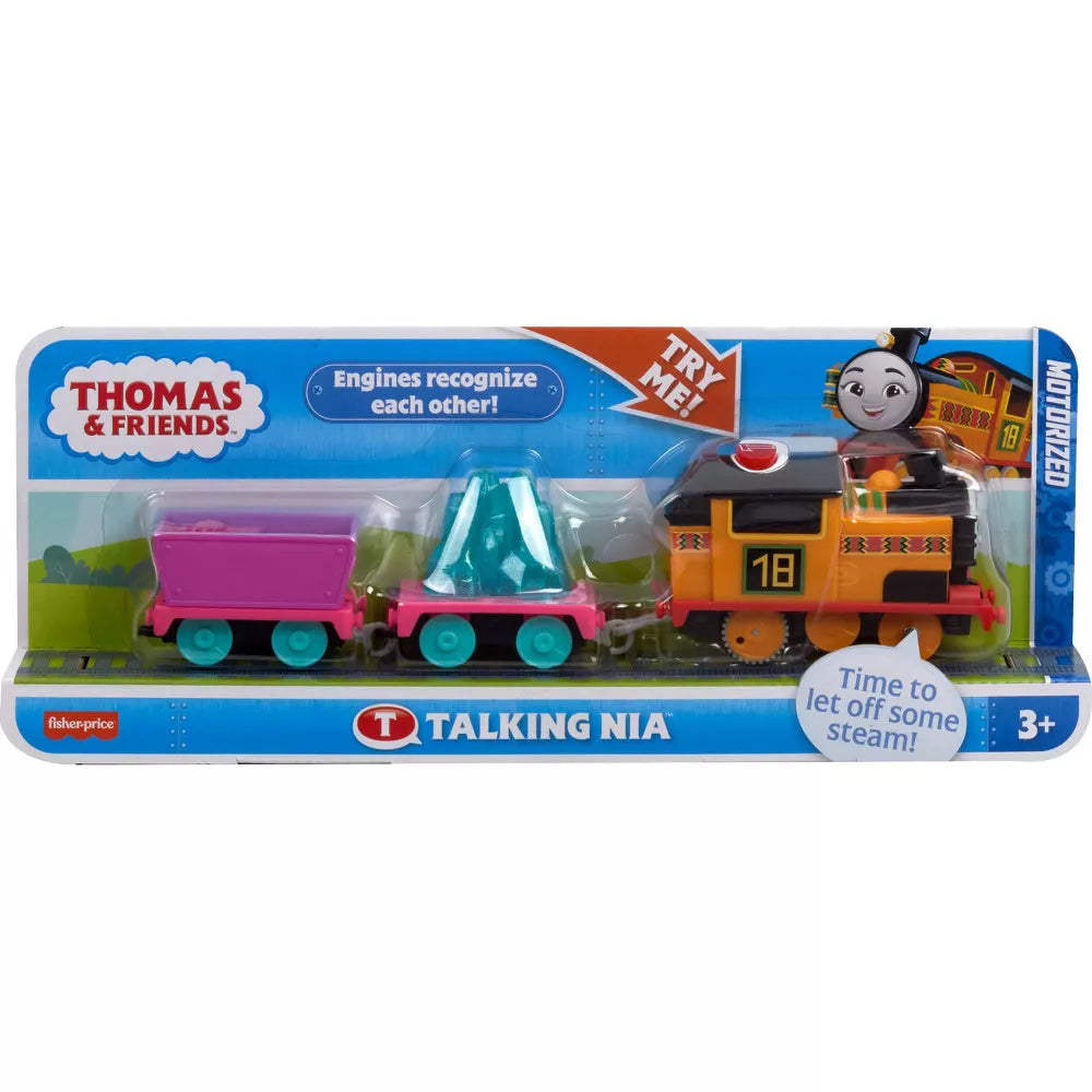Fisher-Price Thomas & Friends Motorized Talking Engine NIA - Interactive Toy Train for Kids with Lights & Sounds, Perfect for Pretend Play & Early Learning