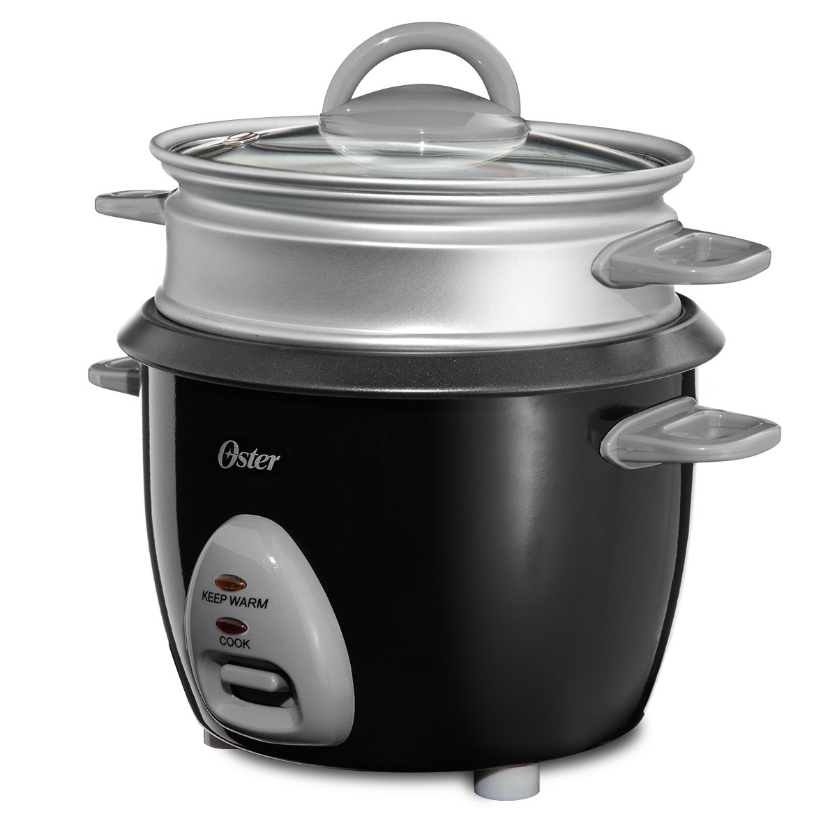 Oster 6-Cup Rice Cooker with Steam Tray - Black (CKSTRCMS65) | Perfect for Cooking Rice, Steaming Vegetables & Healthy Meals | Ideal for Small Kitchens, Dorms & Apartments