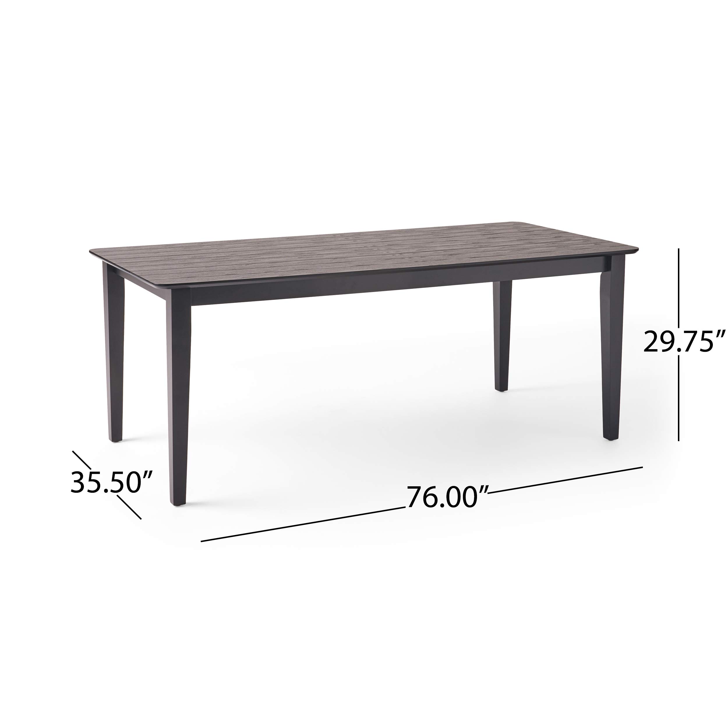 GDFStudio 8-Seat Farmhouse Dining Table - Rectangular Rustic Kitchen Table with Black Finish for Family Gatherings & Entertaining