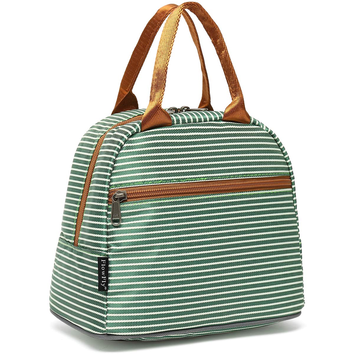FlowFly Insulated Lunch Cooler Bag - Reusable Tote Lunch Organizer for Women & Men, Green - Perfect for Work, School, Picnics & Outdoor Activities