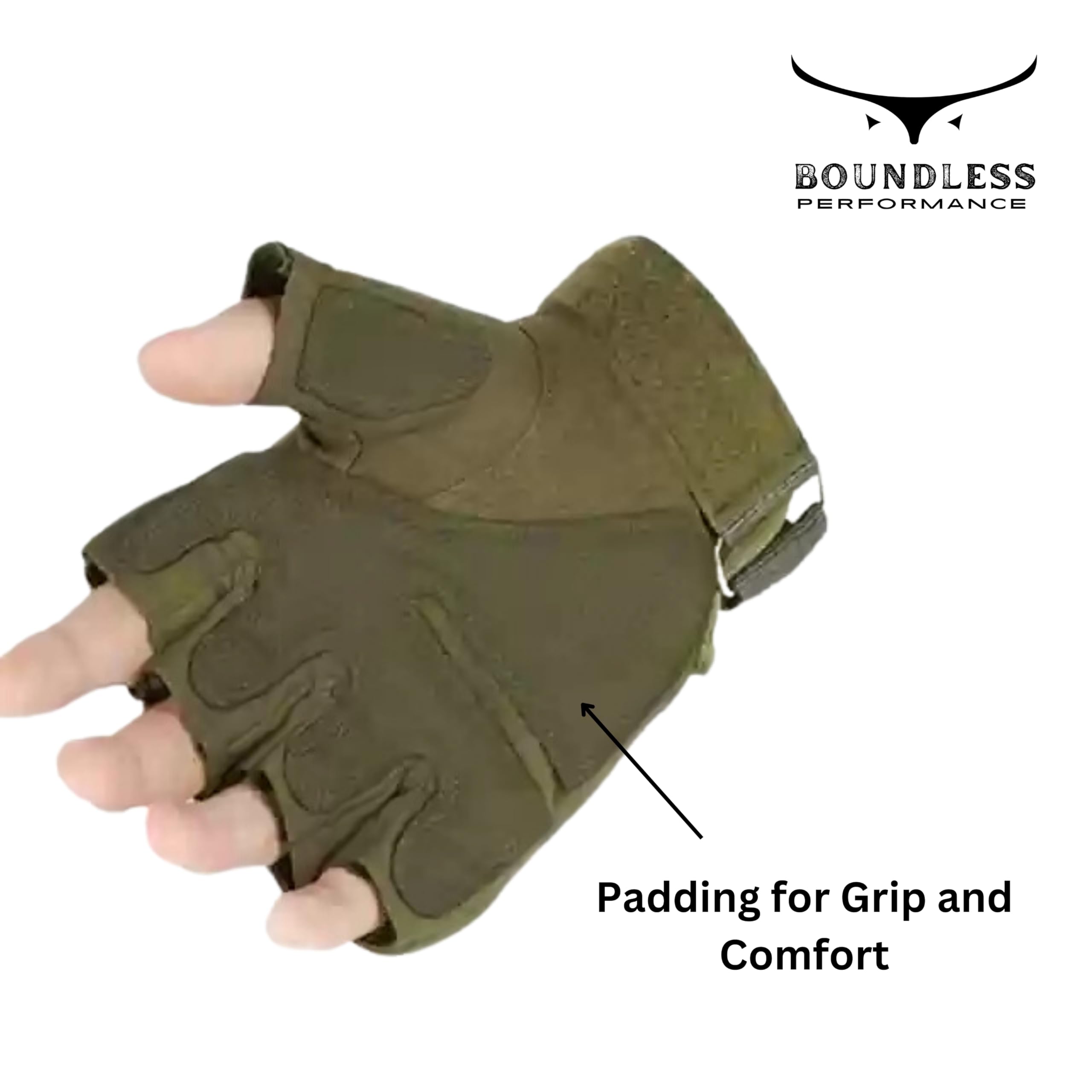 Boundless Performance Fingerless Knuckle Tactical Gloves - Breathable & Durable for Motorcycle Riding, Hiking, Tactical Shooting, Hunting & Outdoor Adventures | Perfect for Airsoft, Cycling & Winter Sports | Ideal for Cold Weather Protection & Grip Enhancement