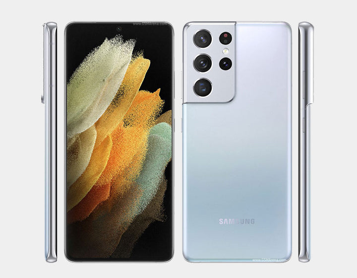 Samsung Galaxy S21 Ultra 5G Unlocked Smartphone - 128GB Storage, 12GB RAM, Dual SIM, GSM Compatible (Silver) | Perfect for Streaming, Gaming & Professional Photography