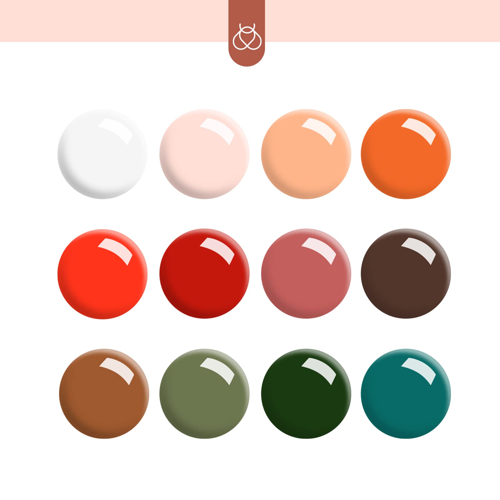 Beetles 12-Piece Gel Nail Polish Set - White, Nude, Red & Green Soak-Off UV/LED Gel Polish with Thin Brush for Nail Art | Salon Quality, Long-Lasting Fall Colors for Manicures & Pedicures at Home