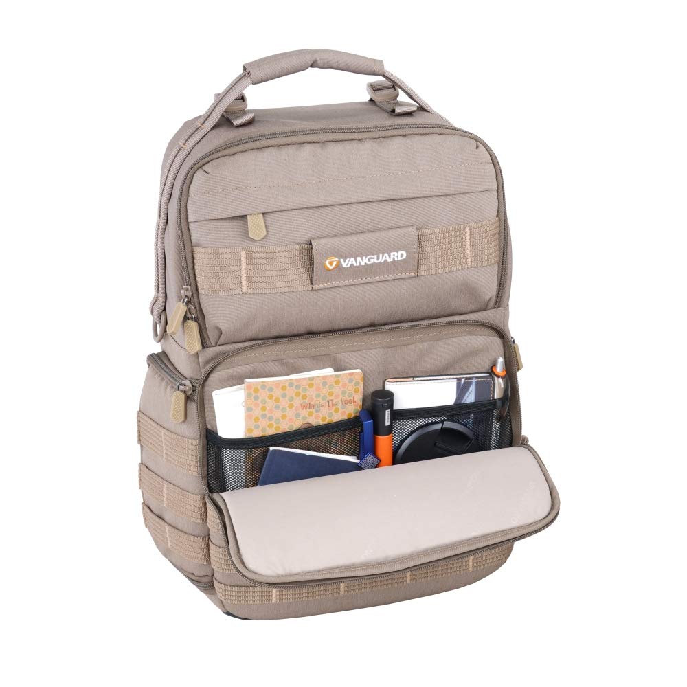 VANGUARD VEO Range T45M Tactical DSLR/Mirrorless Camera Backpack - Beige | Waterproof & Shockproof Design for Outdoor Photography, Travel & Hiking