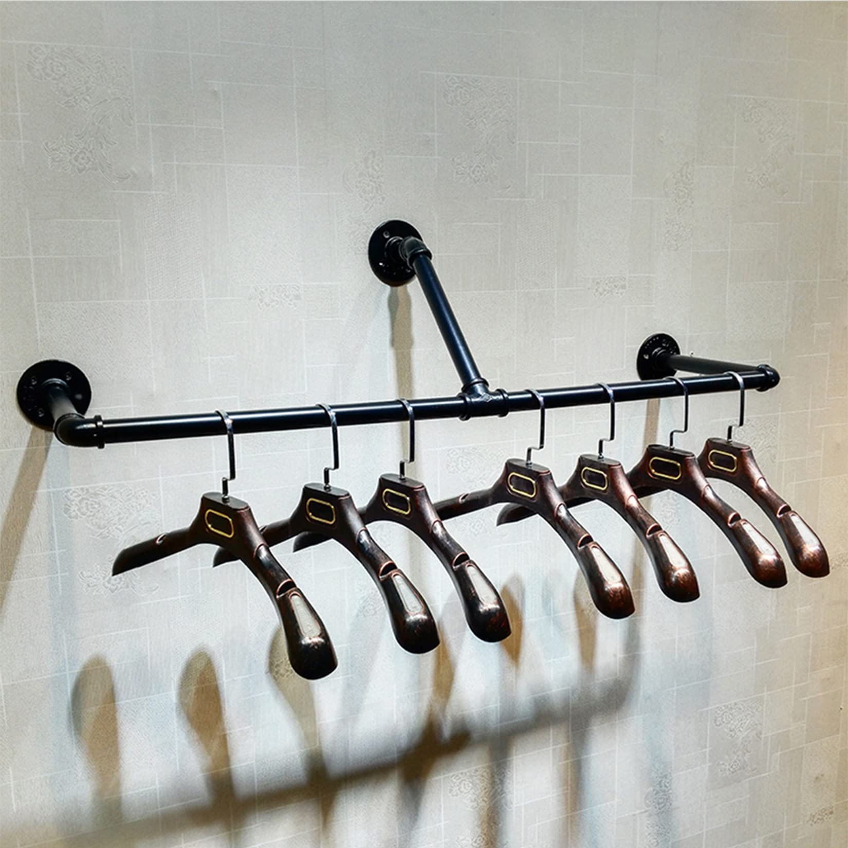 Vintage Industrial Pipe Wall Mounted Towel & Clothing Rack - 59