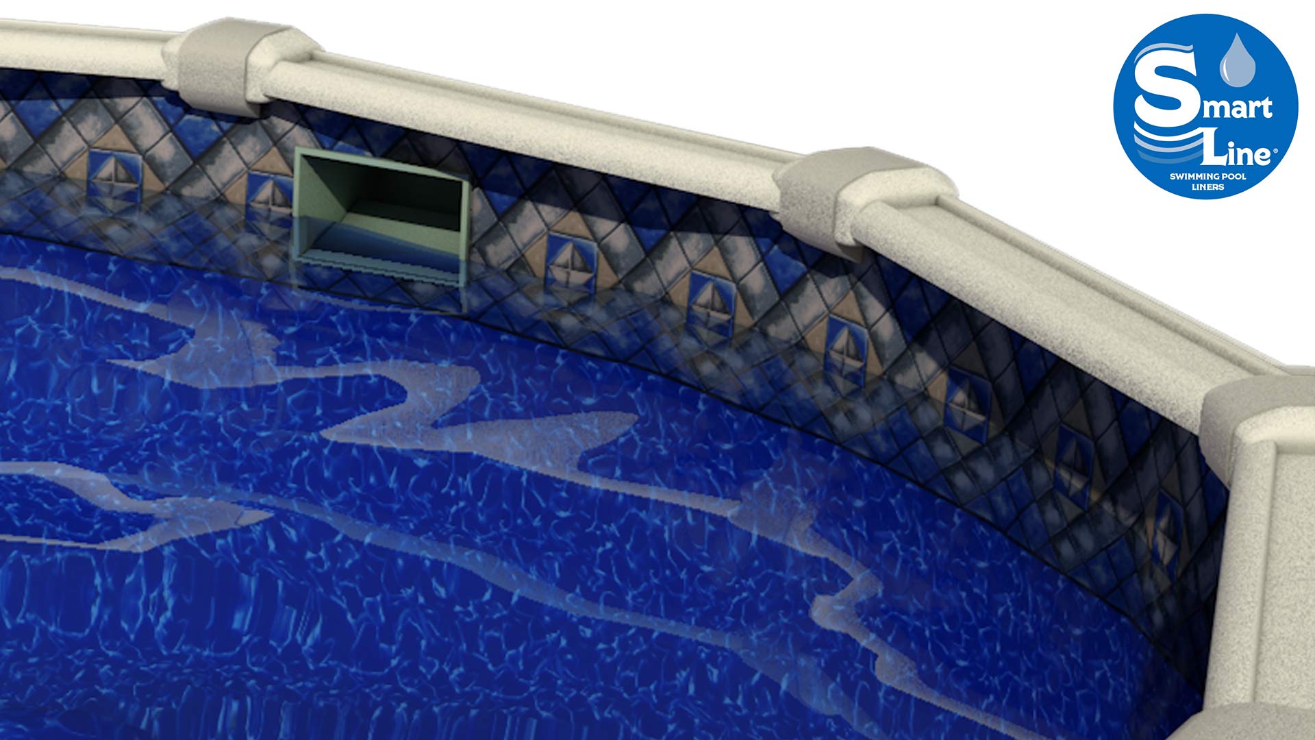 Smartline Manor 15-Foot Round Pool Liner - UniBead Style 52-Inch Wall Height - 25 Gauge Virgin Vinyl - Durable Above-Ground Swimming Pool Liner for Steel Sided Pools - Perfect for Backyard Summer Fun & Family Gatherings