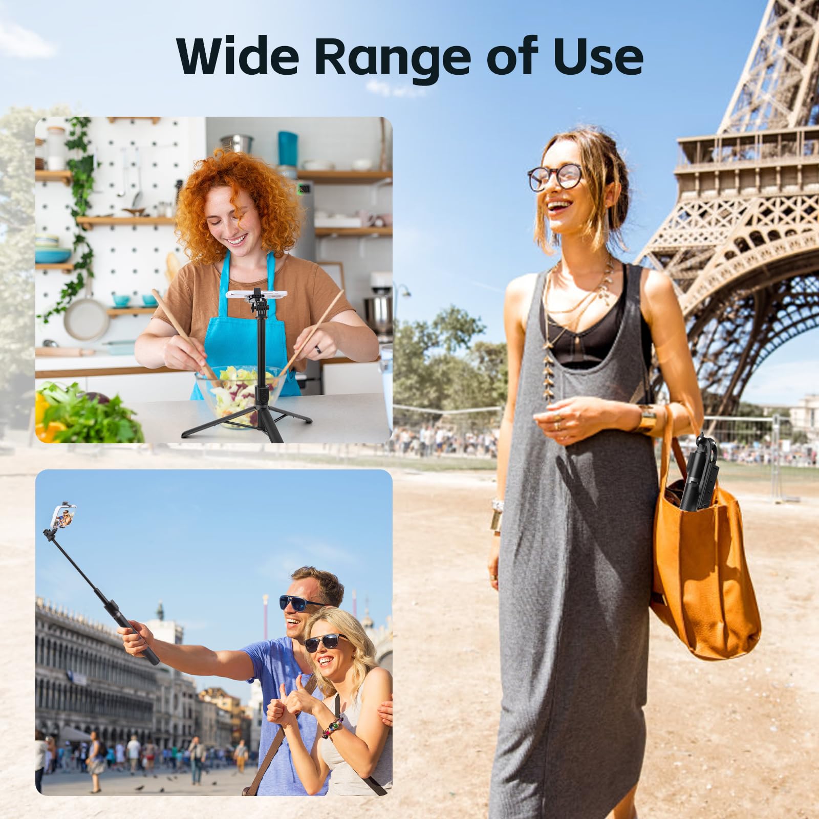 180cm Extendable Phone Tripod Stand with Bluetooth Remote - Adjustable Selfie Stick & Phone Holder for iPhone, Samsung, Android - Perfect for Vlogging, Live Streaming, Photography & Video Recording