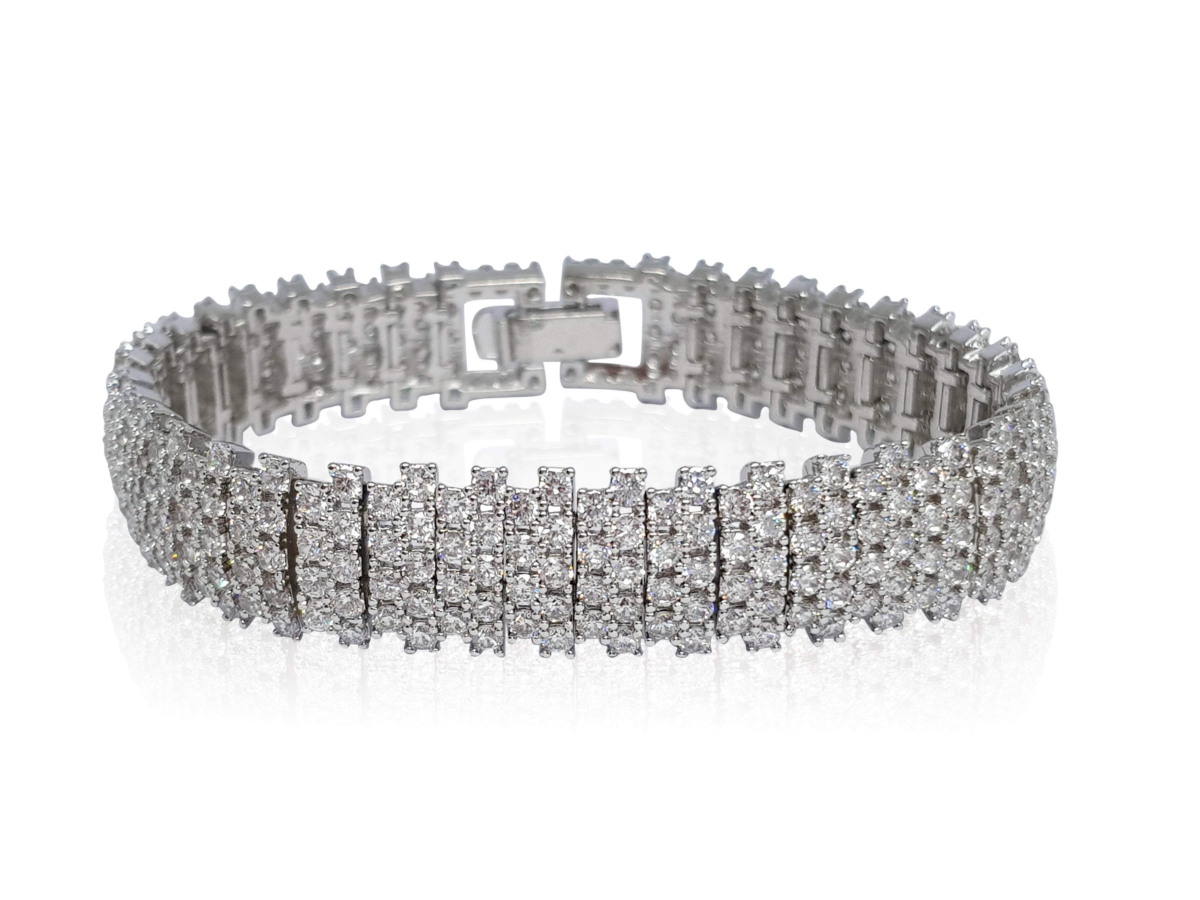 Amelia Simulated Diamond Bracelet for Women - Elegant Cubic Zirconia Tennis Bracelet - Perfect for Weddings, Parties & Special Occasions