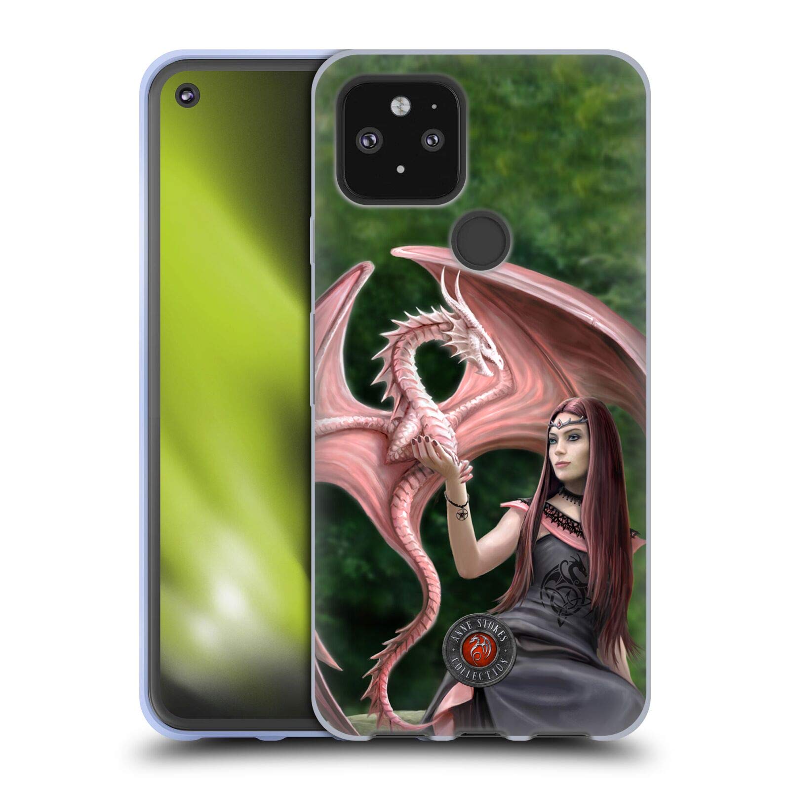 Anne Stokes Elegant Dragon Friendship Soft Gel Case for Google Pixel 5 5G | Officially Licensed by Head Case Designs | Perfect for Daily Use, Gifts, and Dragon Enthusiasts