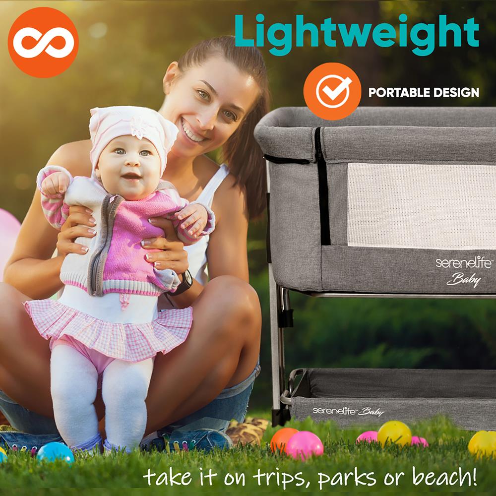 Portable Crib for Newborn Babies - Lightweight Travel Crib with Breathable Mesh Sides | Perfect for Home, Travel & Daycare Use