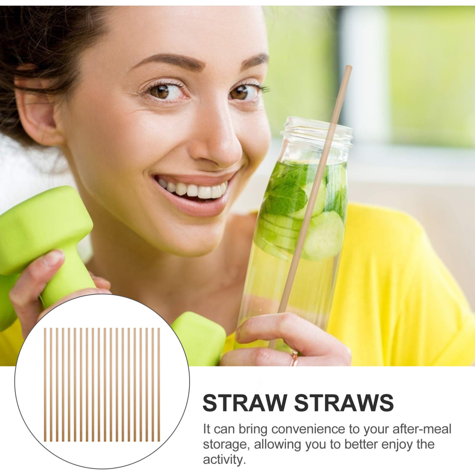 Garneck 100pcs Natural Drinking Straws - Reusable Juice & Beer Straws for Parties, Festivals & Home Use | Eco-Friendly, Safe & Practical Straw Supplies