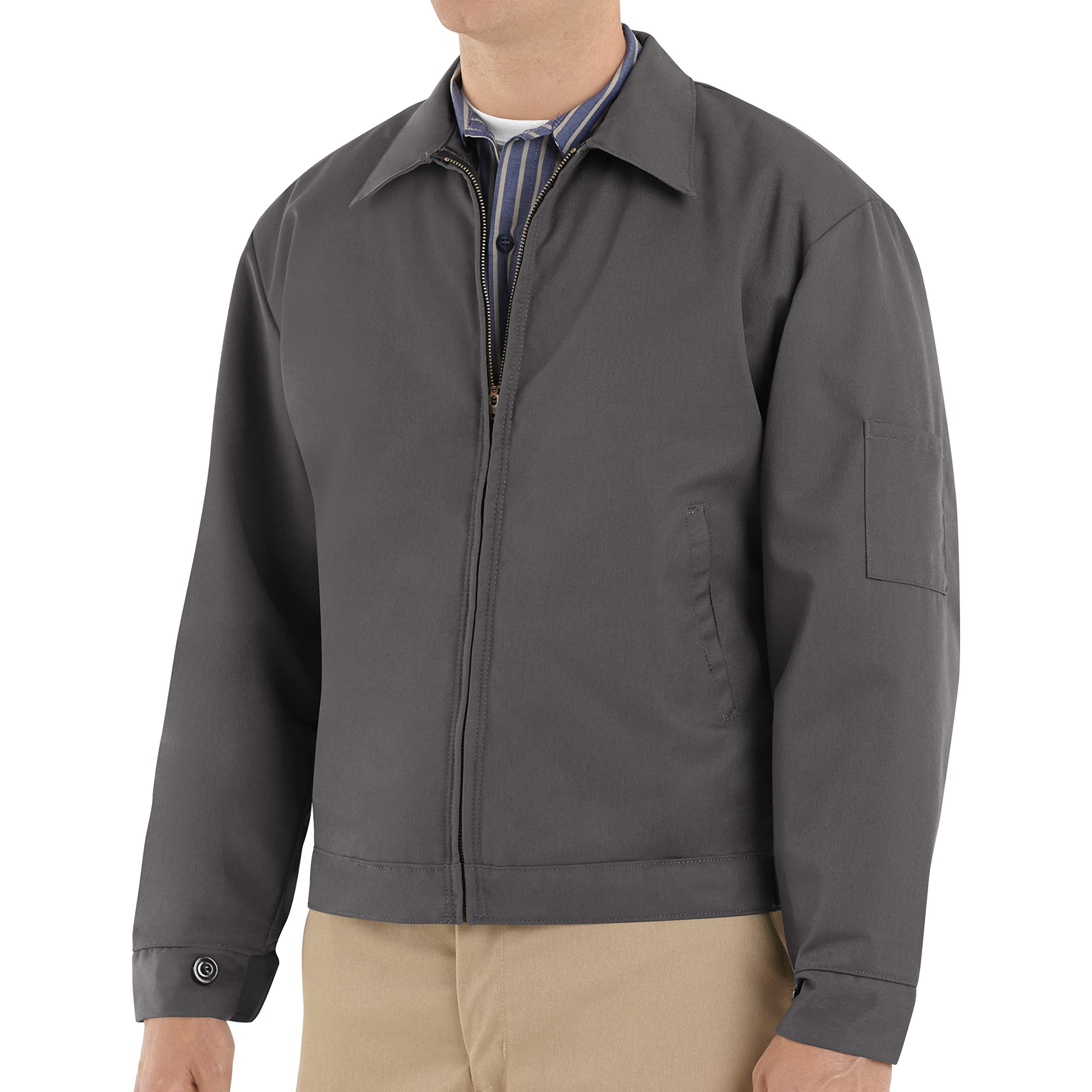Red Kap Men's Slash Pocket Jacket - Durable Work Jacket for Construction, Outdoor & Utility Work - Heavy Duty Cotton Twill with Reinforced Stitching