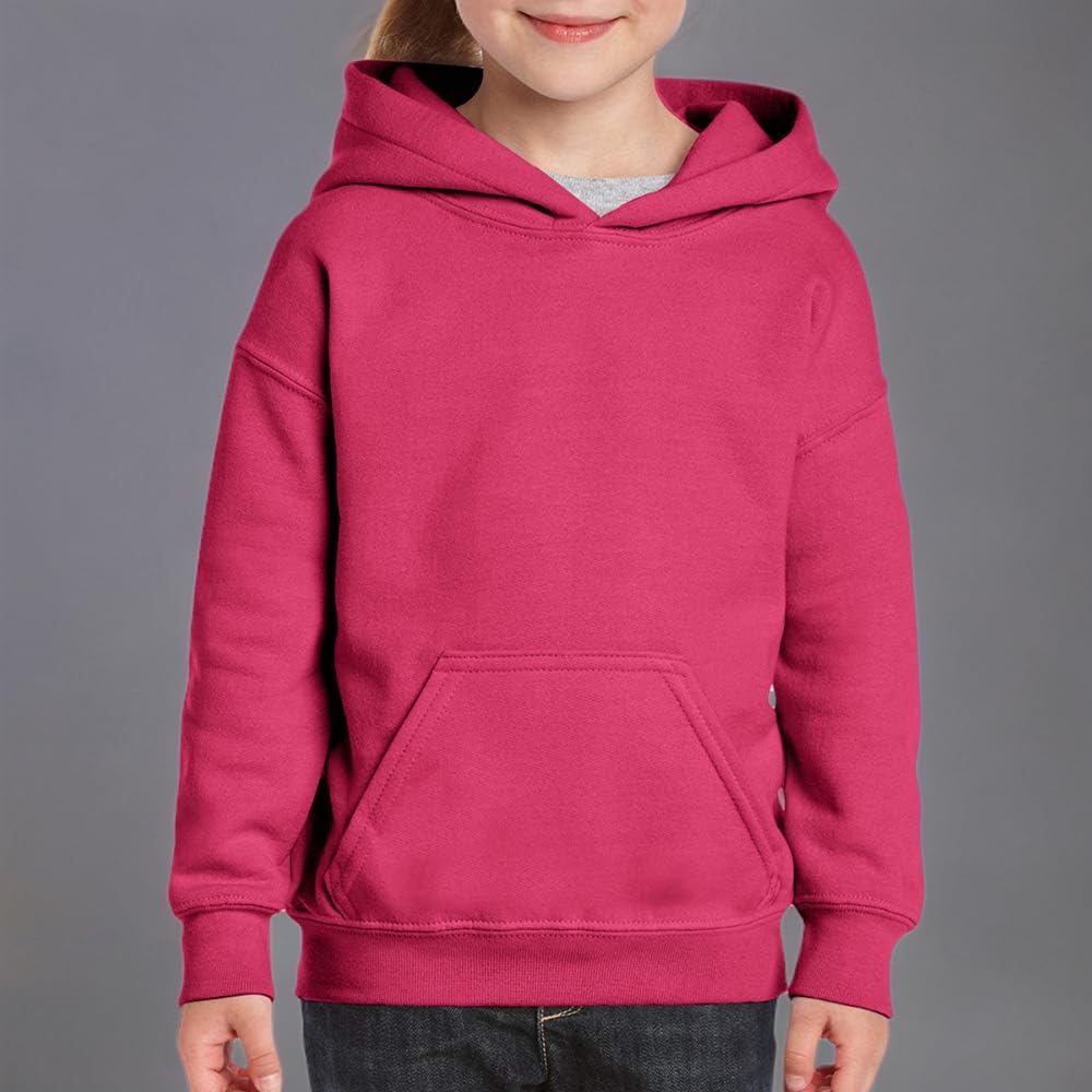 Gildan Heavy Blend Kids Unisex Hooded Sweatshirt - Soft Cotton Hoodie for Boys & Girls - Perfect for School, Play & Outdoor Activities
