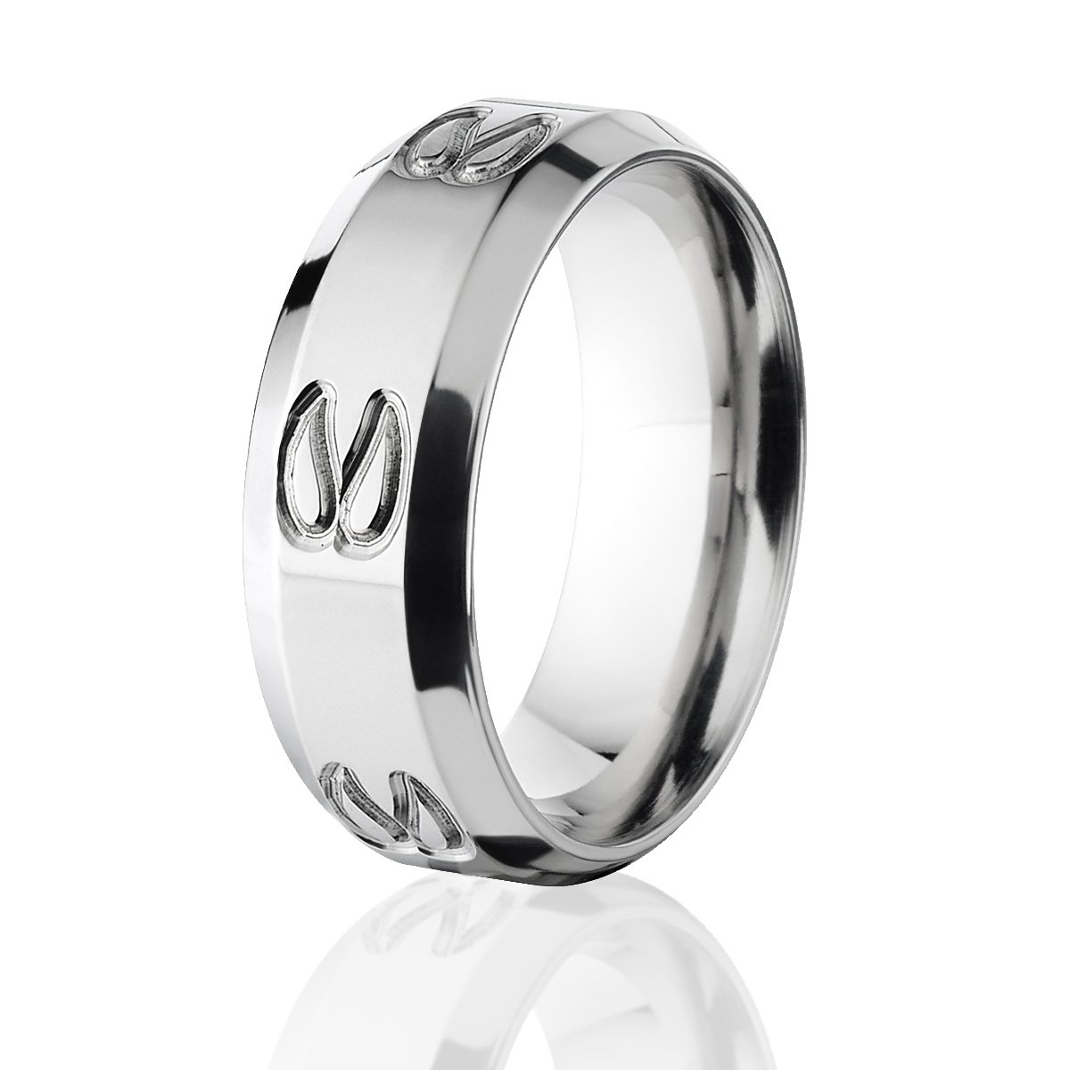 Premium Titanium Hunting Rings with Mountain Goat Track Design - Durable Animal Track Rings for Outdoor Enthusiasts | Perfect for Hunting, Camping, and Adventure Activities