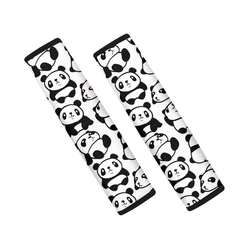 SEANATIVE Cute Panda Pattern 2-Pack Universal Car Seat Belt Shoulder Pads - Soft Strap Covers for Comfort & Safety - Perfect for Long Drives, Commuting & Road Trips