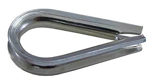 1/8 Inch Loos Wire Rope Thimble - Carbon Steel (Pack of 100) - Heavy Duty Cable Protection for Marine, Rigging & Construction Use