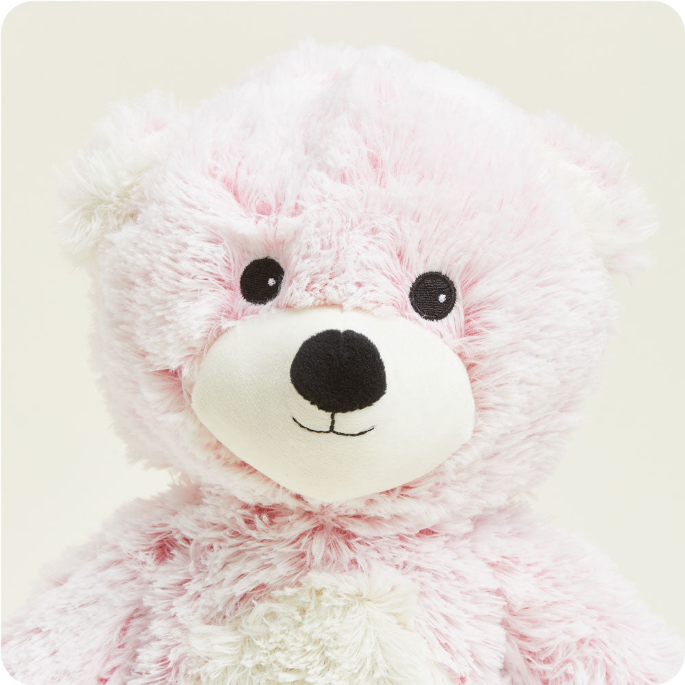 Pink Marshmallow Bear Warmies - Microwaveable Heating Plush Toy for Kids & Adults | Perfect for Stress Relief, Cold Weather, and Relaxation