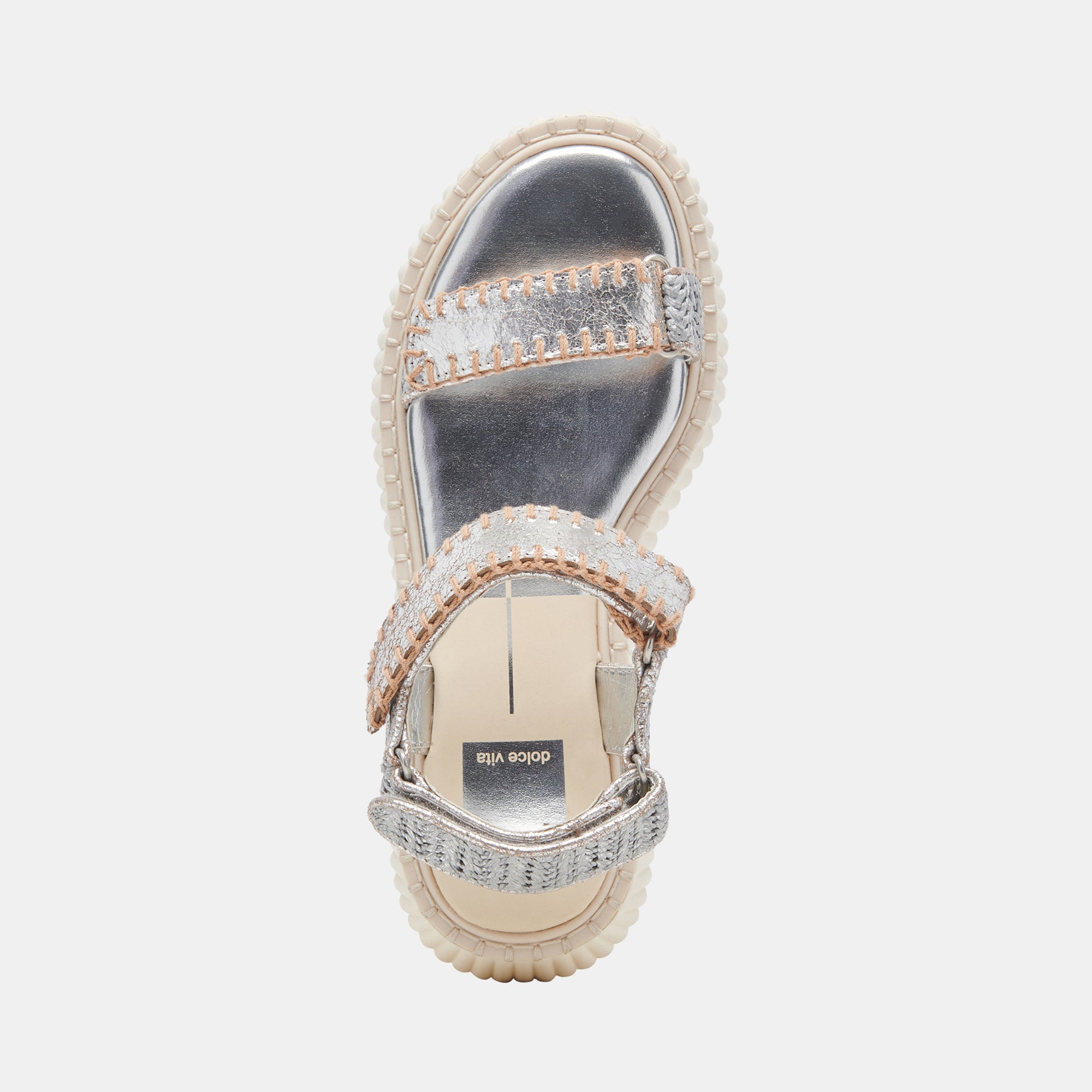 DEBRA Women's Sandals - Silver Distressed Leather Strappy Sandals for Summer, Beach, and Casual Outings