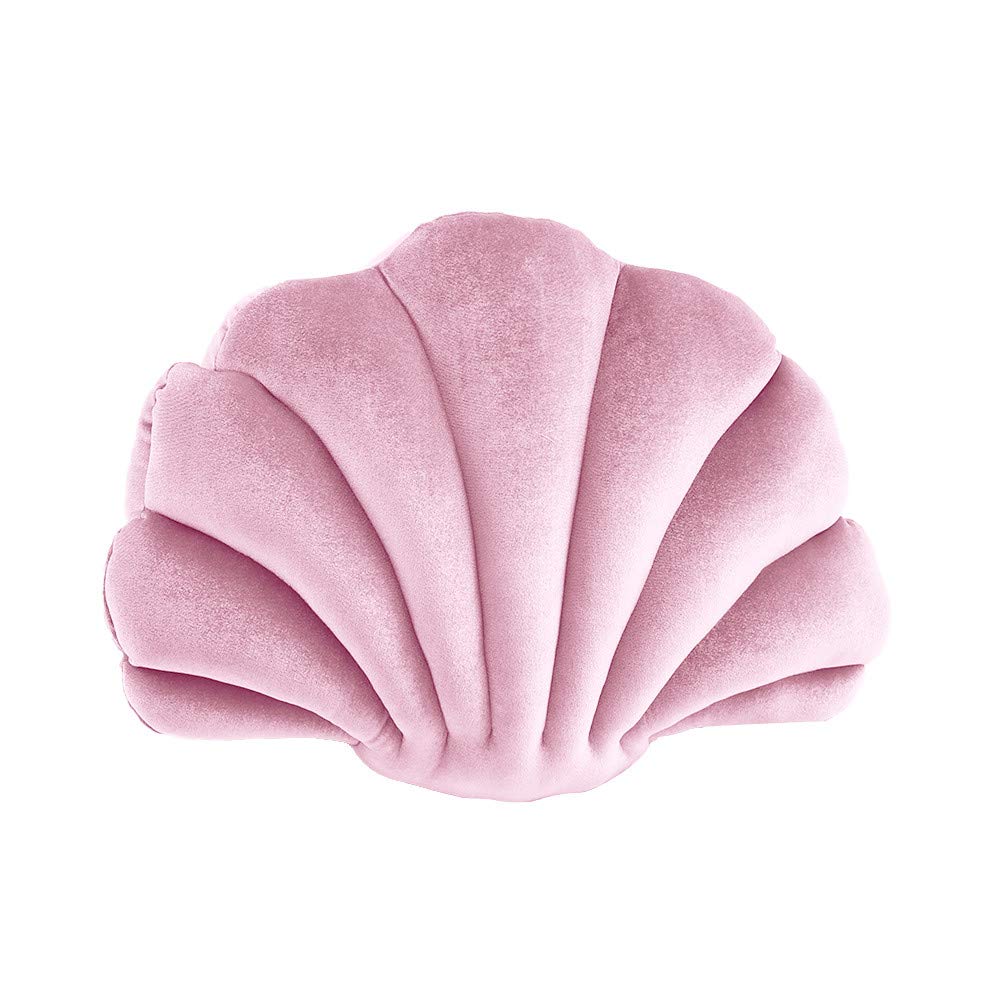 Soft Shell Plush Pillow - Novelty Seashell Shaped Throw Pillow for Couch, Sofa, Bed & Chair - Perfect for Coastal Decor, Beach House Bedroom & Living Room Relaxation