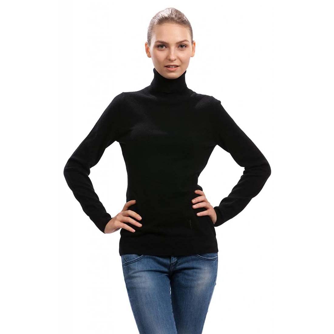 Luxury 100% Cashmere Turtleneck Sweater for Women - Soft Winter Pullover, Medium Weight, Warm & Cozy - Perfect for Office, Dating & Holiday Outfits