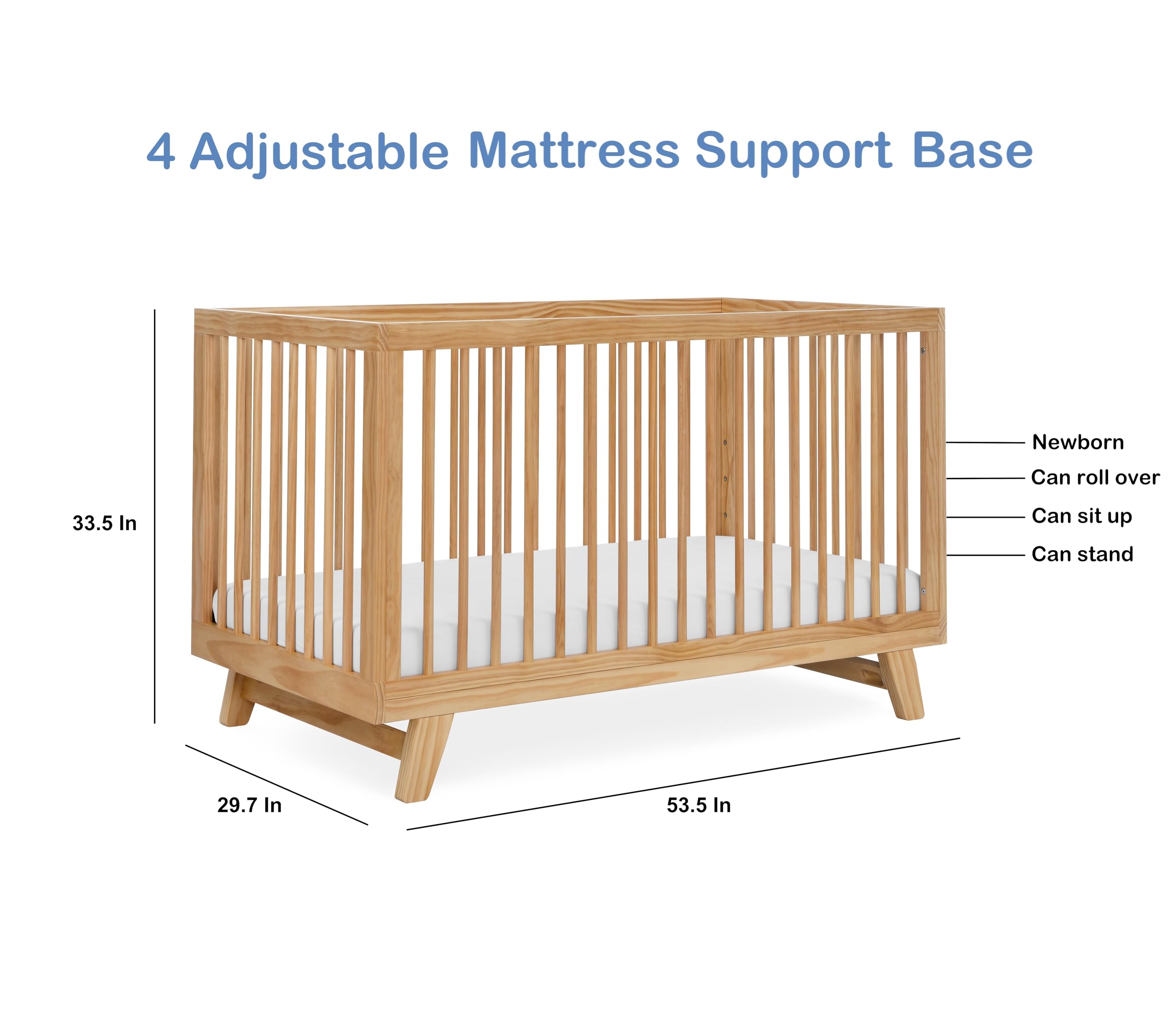 Astin 3-in-1 Convertible Baby Crib in Natural - Converts to Toddler Bed & Daybed | Fits Standard Full-Size Crib Mattress | 4 Adjustable Heights | Perfect Nursery Essential for Newborns to Toddlers