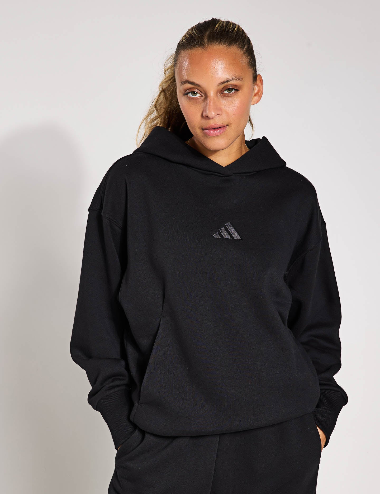 ALL SZN Fleece Loose Hoodie for Women & Men - Cozy Oversized Pullover Sweatshirt - Winter & Fall Fashion - Black - Perfect for Casual Wear, Lounging & Outdoor Activities