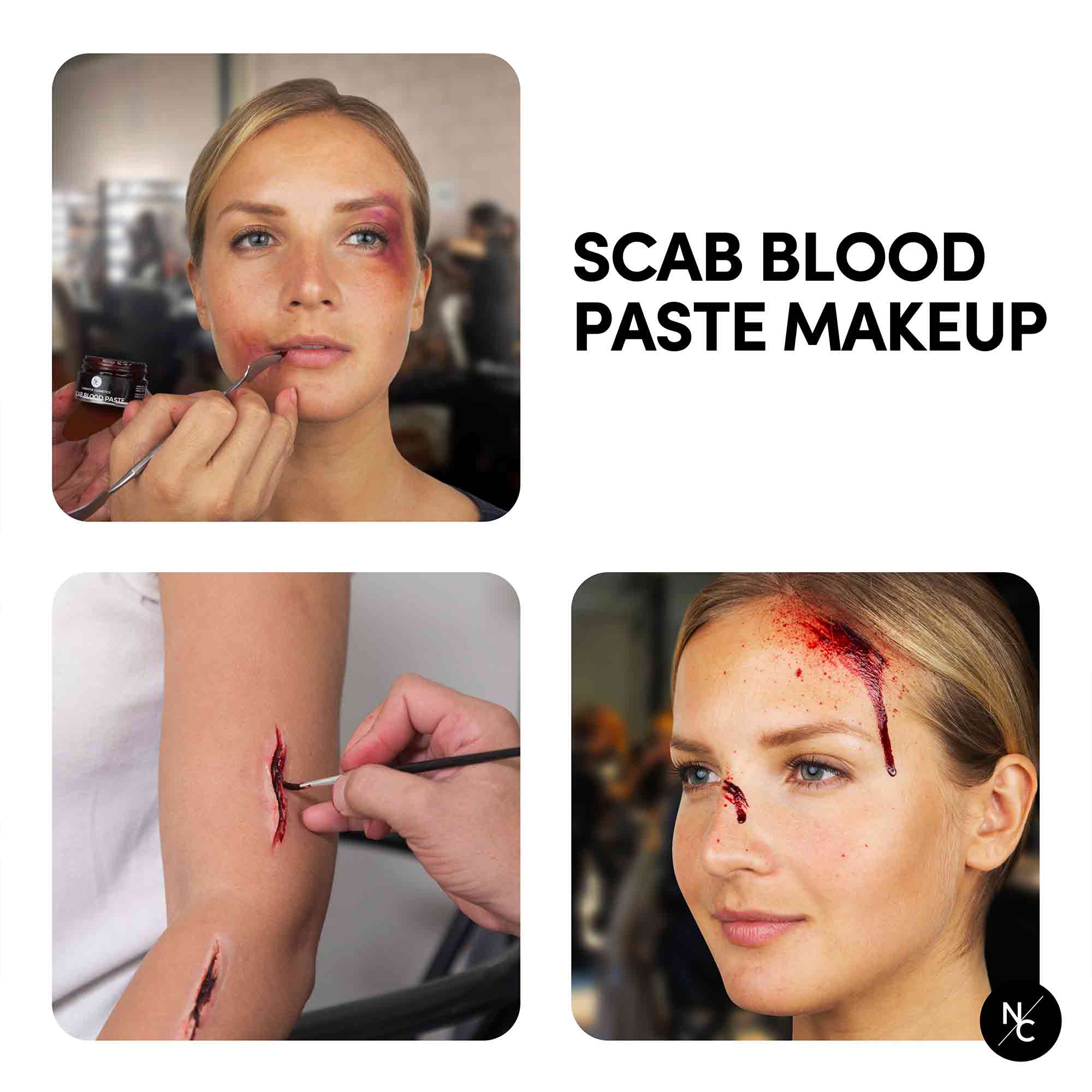 Professional SFX Makeup Scab Blood Paste - 1.41 Oz Realistic Cuts & Wounds FX for Halloween, Cosplay & Horror Effects - Perfect for Theater, Film & Special Effects Artists