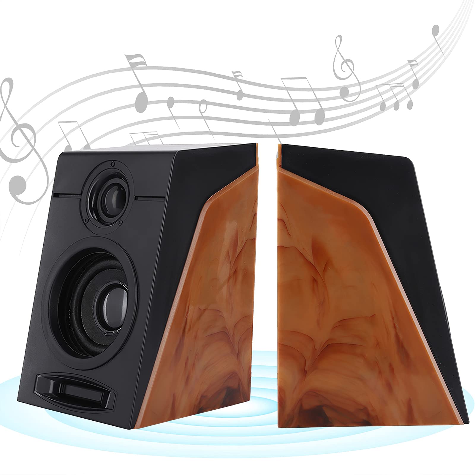 2pcs Mini Subwoofer Speakers Computer Kit - Enhanced Bass Multimedia Speakers with Non-Slip Mat for Home Studio, Desktop, and Gaming Setup