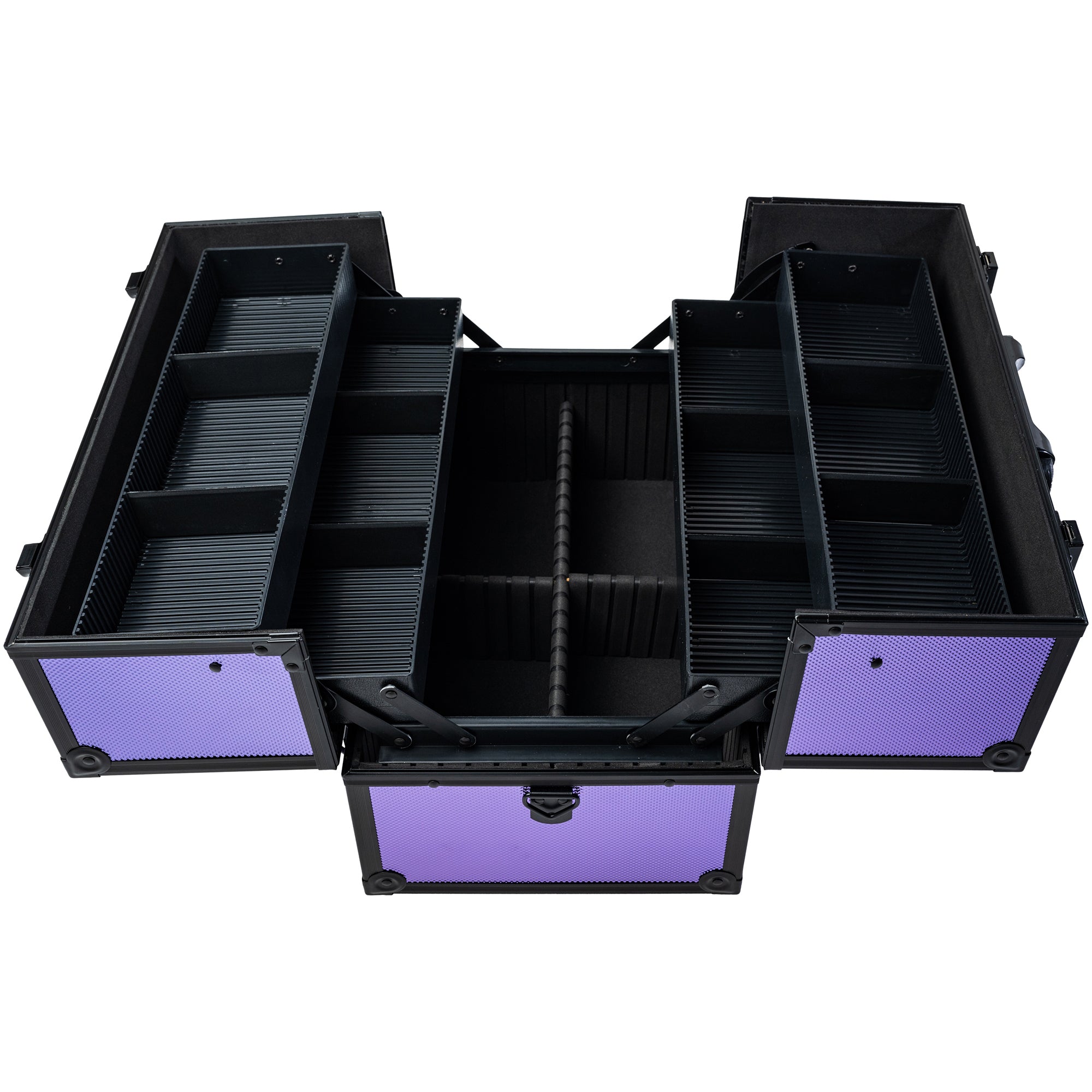 Professional Makeup Train Case with Shoulder Strap & Secure Locks - Portable Cosmetic Organizer for Travel, Salon, and Makeup Artists