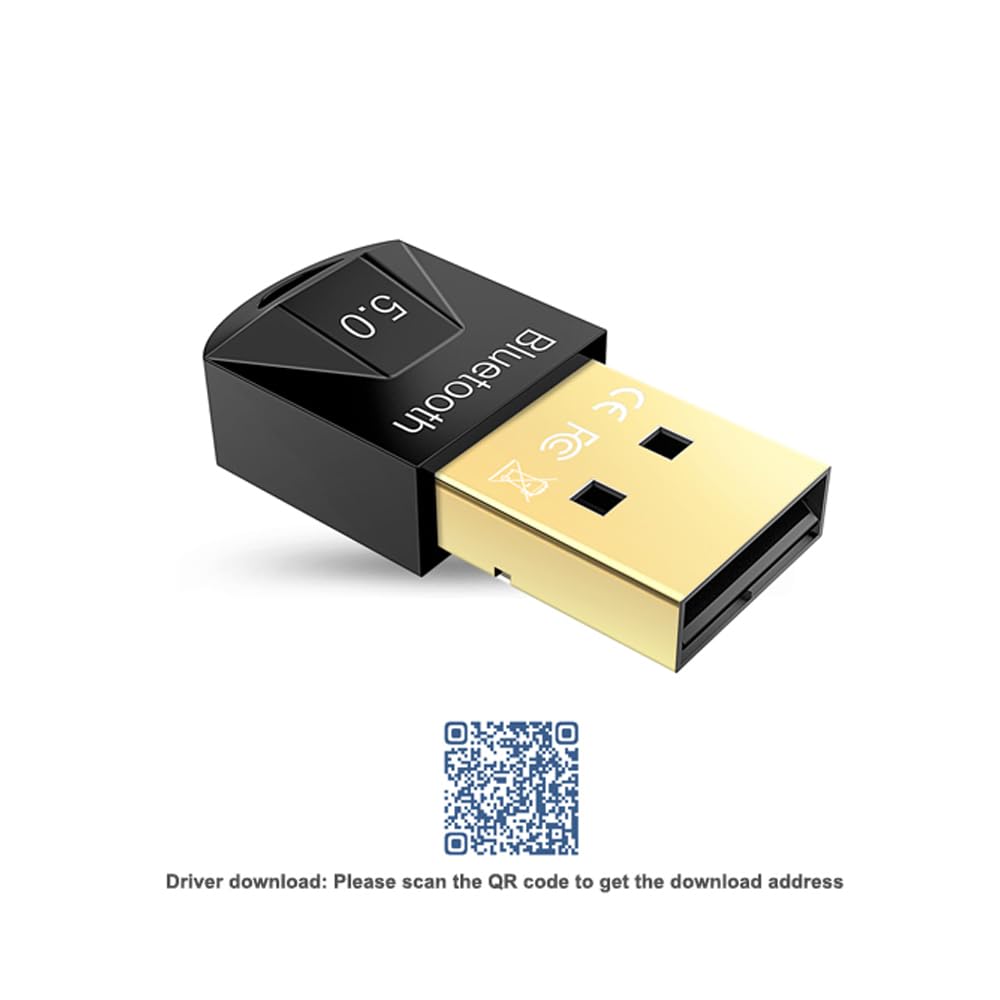 Bluetooth 5.0 USB Receiver Adapter for Wireless Keyboard Mouse Headphones - Realtek Chip, Plug & Play, Windows 11/10/8.1 Compatible - Stable Connection for Home Office & Gaming Setup