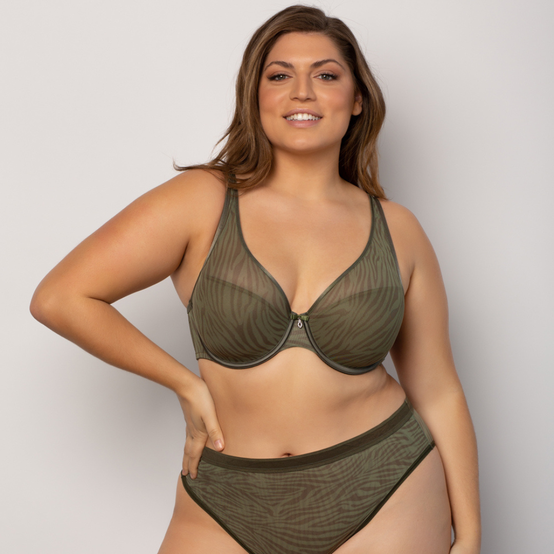 Sheer Mesh Plunge Molded Bra - Sexy Lingerie for Women, Comfortable Support & Lift, Perfect for Date Night & Special Occasions