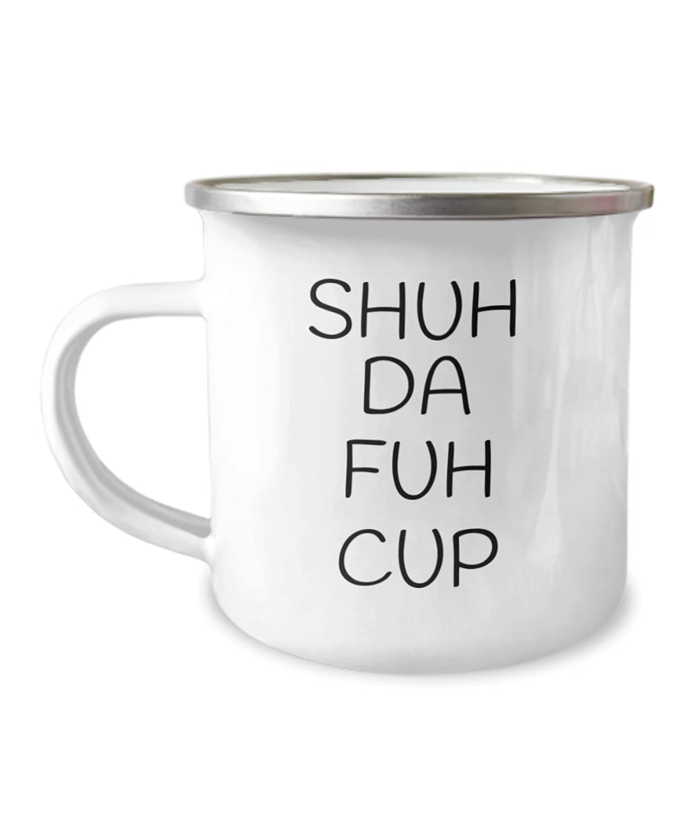 Funny Coffee Mug 12oz - Stainless Steel Enamel Camping Cup for Outdoor Adventures