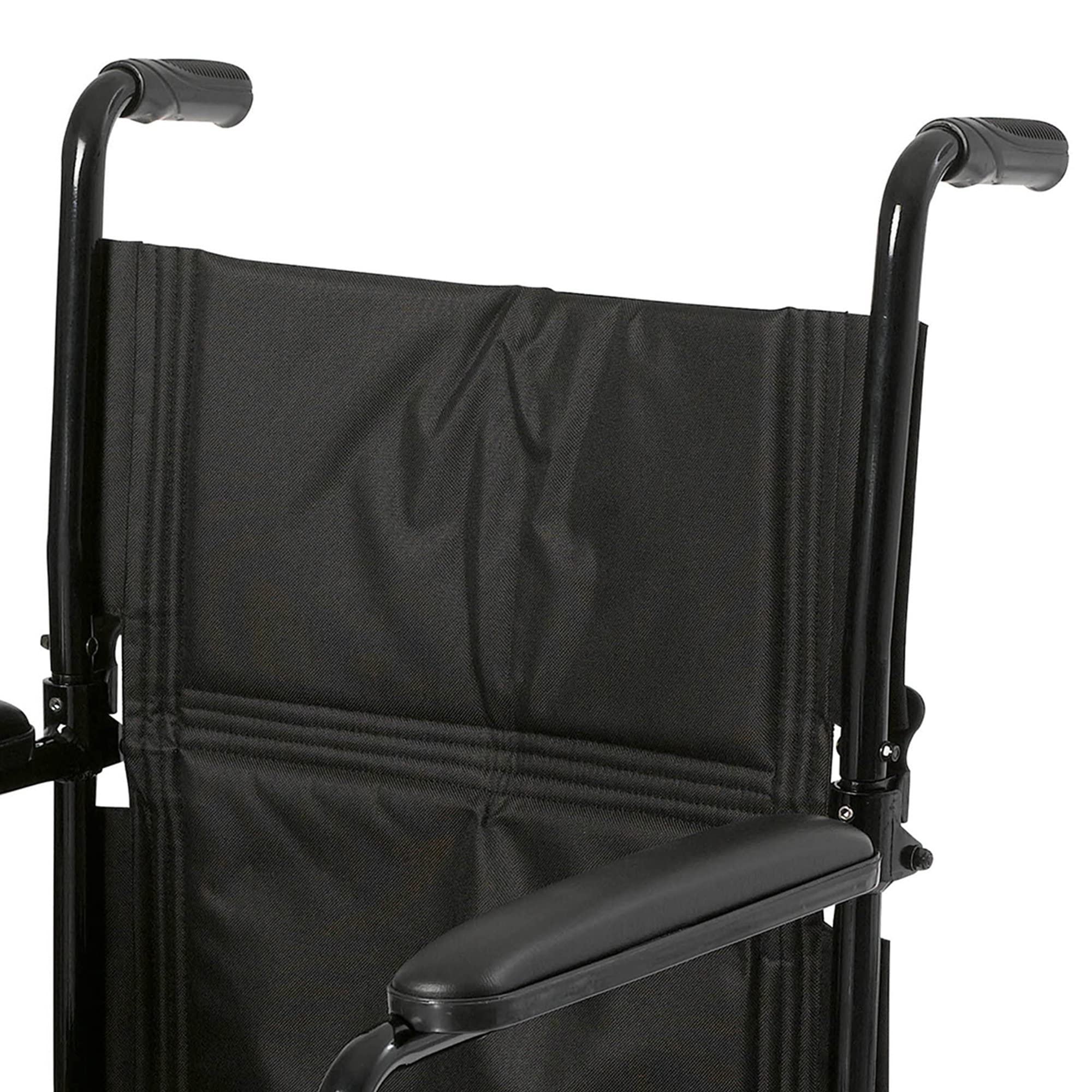 McKesson Lightweight Foldable Transport Chair for Adults - 300 lbs Weight Capacity, Black - Ideal for Travel, Doctor Visits & Outdoor Mobility