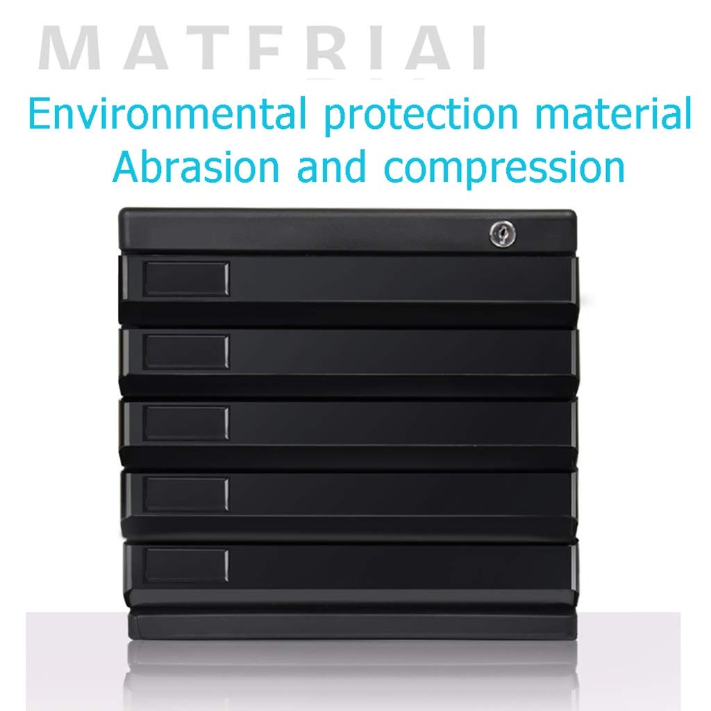4-Drawer Desktop File Cabinet with Safety Lock - Black Office Desk Organizer for Documents, Supplies & Stationery Storage | Perfect for Home, Office & Workspace Organization