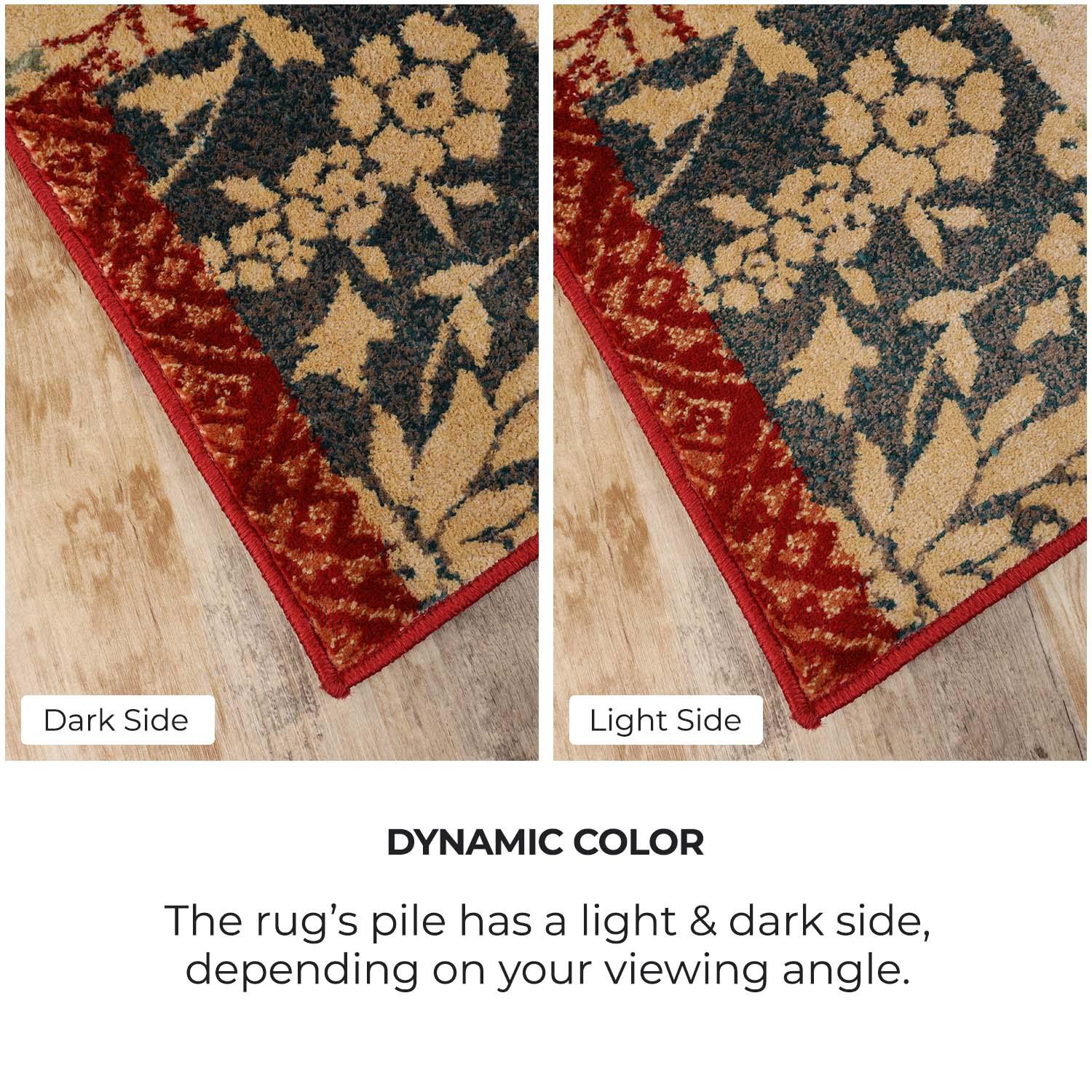 Kennicot Elegant Floral Patchwork Indoor Area Rug & Runner Rug - Soft Non-Slip Living Room Carpet for Bedroom, Hallway, Nursery Decor