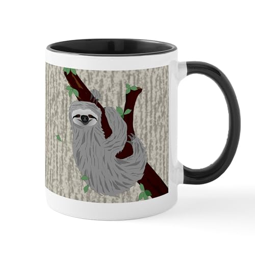 White/Black Inside - Sloth 11 Oz Ceramic Mug Mugs