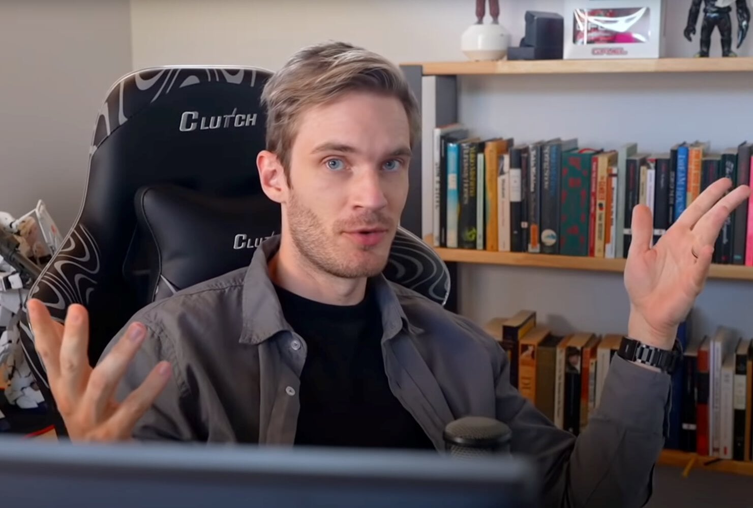 PewDiePie Throttle Series Ergonomic Gaming Chair with RGB LED Lighting - Black - Perfect for Esports, Streaming & Home Office Setup