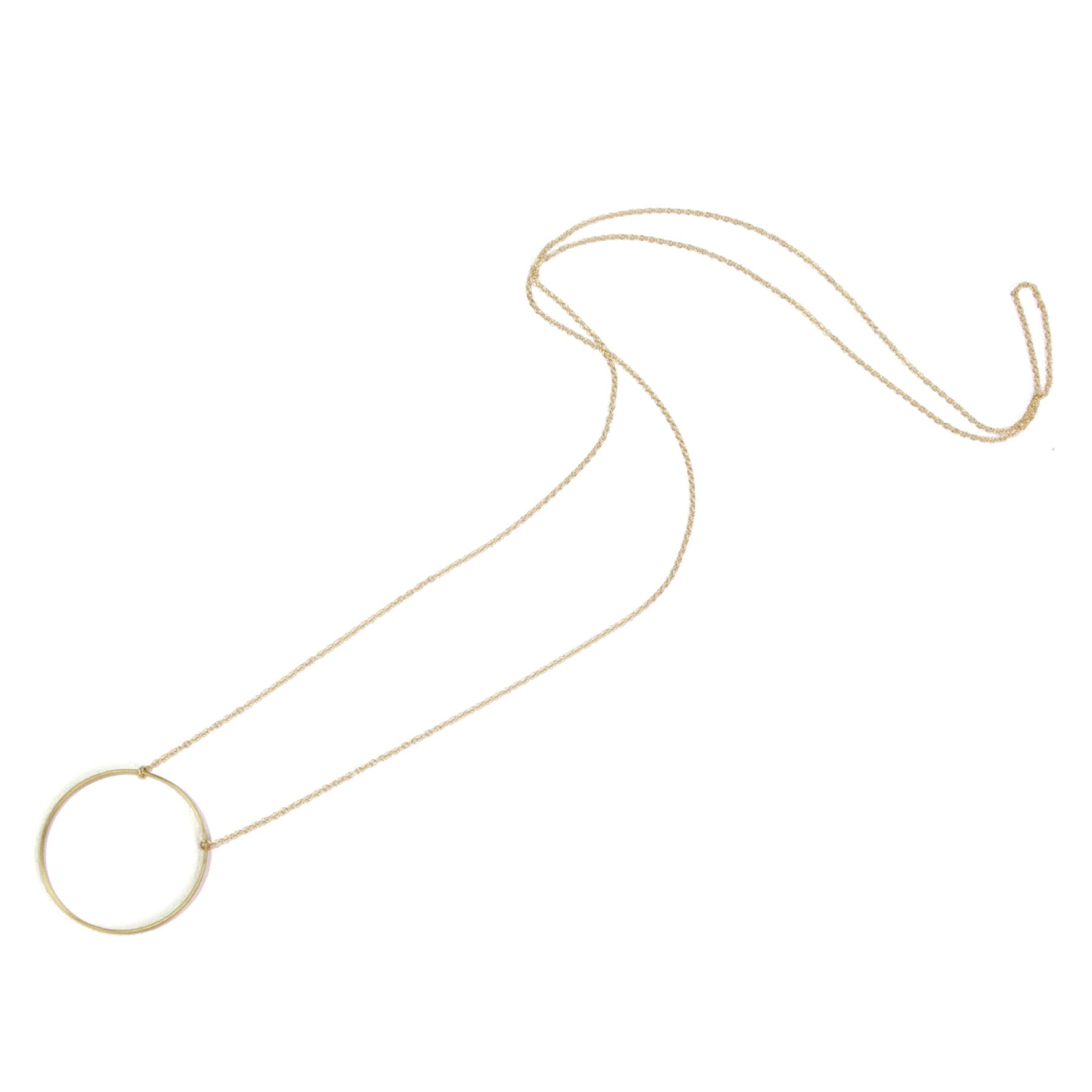Elegant Large Circle Pendant Long Necklace for Women - Perfect for Casual Wear, Office & Evening Outfits