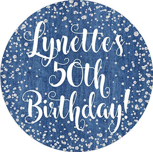 Custom Denim & Diamonds Stickers for Birthday Parties, Weddings & Product Labels - Personalized Matte Finish Favor Tags - Perfect for DIY Invitations, Gift Wrapping & Event Decorations
