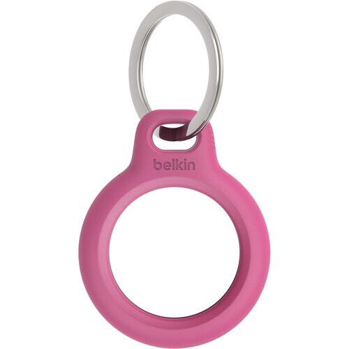 Belkin AirTag Security Keychain - Pink | Anti-Loss Tracker Accessory for iPhone, Keys & Bags | Perfect for Travel, Work & Daily Use