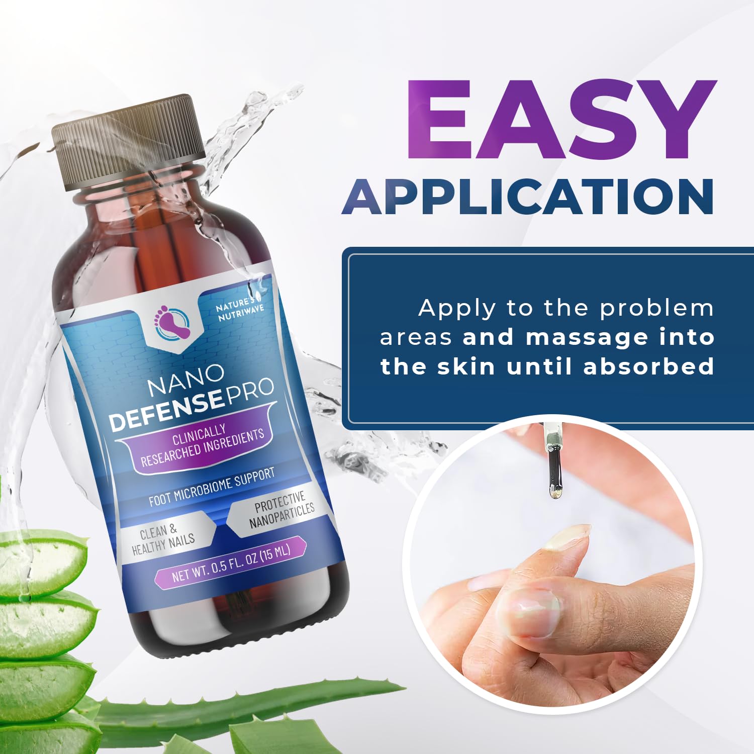 NanoDefense Pro Extra Strength Toenail Treatment Drops - 100% Natural Nail Repair Solution for Healthy Skin & Nails - Original Formula - 1 Month Supply - Perfect for Fungal Infections & Daily Nail Care