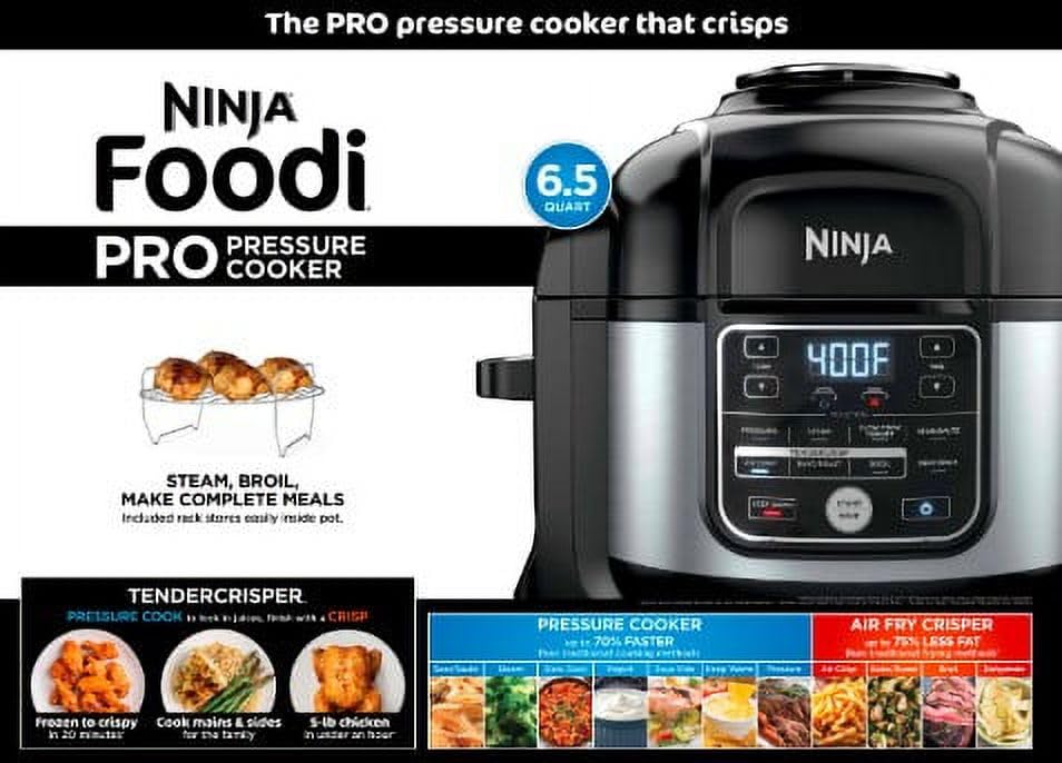 Ninja Foodi 10-in-1 6.5-Quart Pro Pressure Cooker & Air Fryer Multicooker with Stainless Steel Finish (OS300) - Perfect for Fast Cooking, Crispy Frying & Healthy Meals at Home
