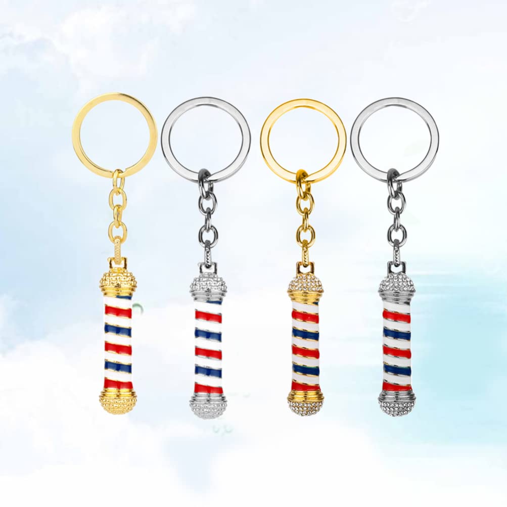 GALPADA 4Pcs Barber Keychain Set - Alloy Hairdresser Gifts for Men - Car & Purse Accessories