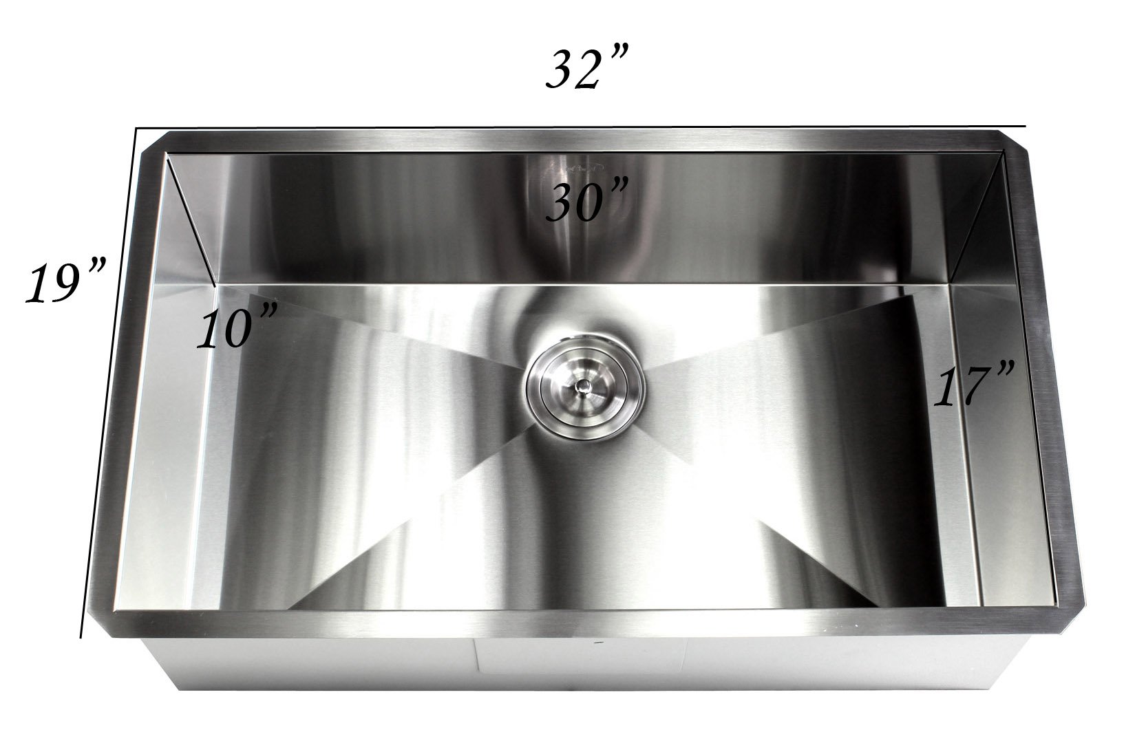 16 Gauge Undermount Stainless Steel Kitchen Sink - Single Bowl Contemporary Design with Lift-Out Basket Strainer (32 Inch) - Perfect for Modern Kitchens & Bar Prep Stations