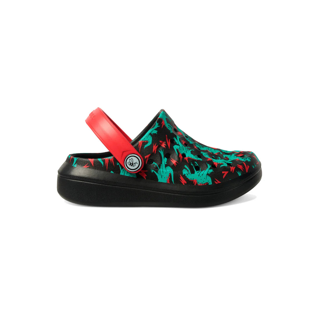 Joybees Dino Bolt Red Kids' Varsity Clogs - Comfortable Slip-On Shoes for Boys & Girls - Perfect for School, Playground & Outdoor Activities