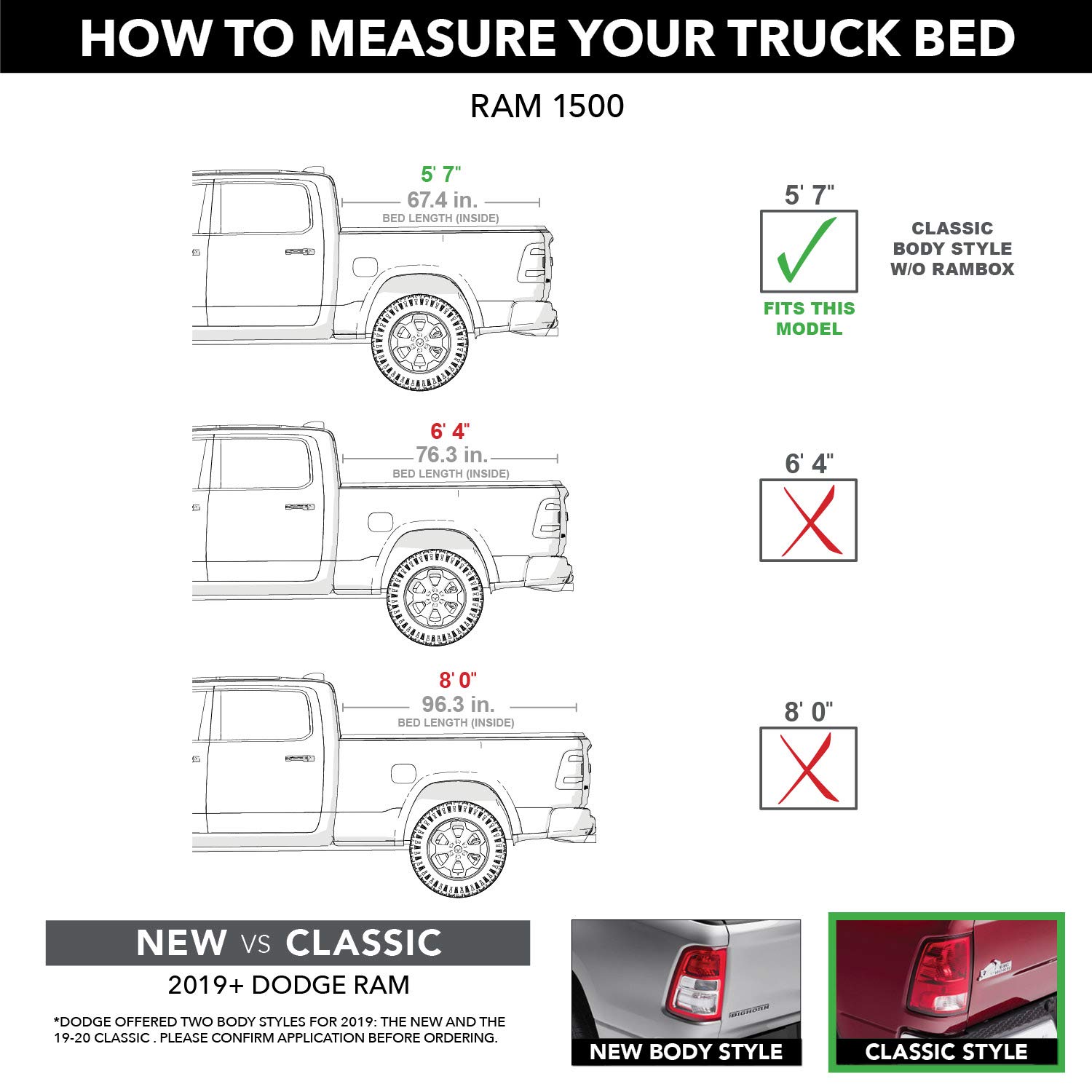 Gator ETX Soft Tri-Fold Truck Bed Tonneau Cover for 2009-2025 Dodge Ram 1500/2500/3500 5'7